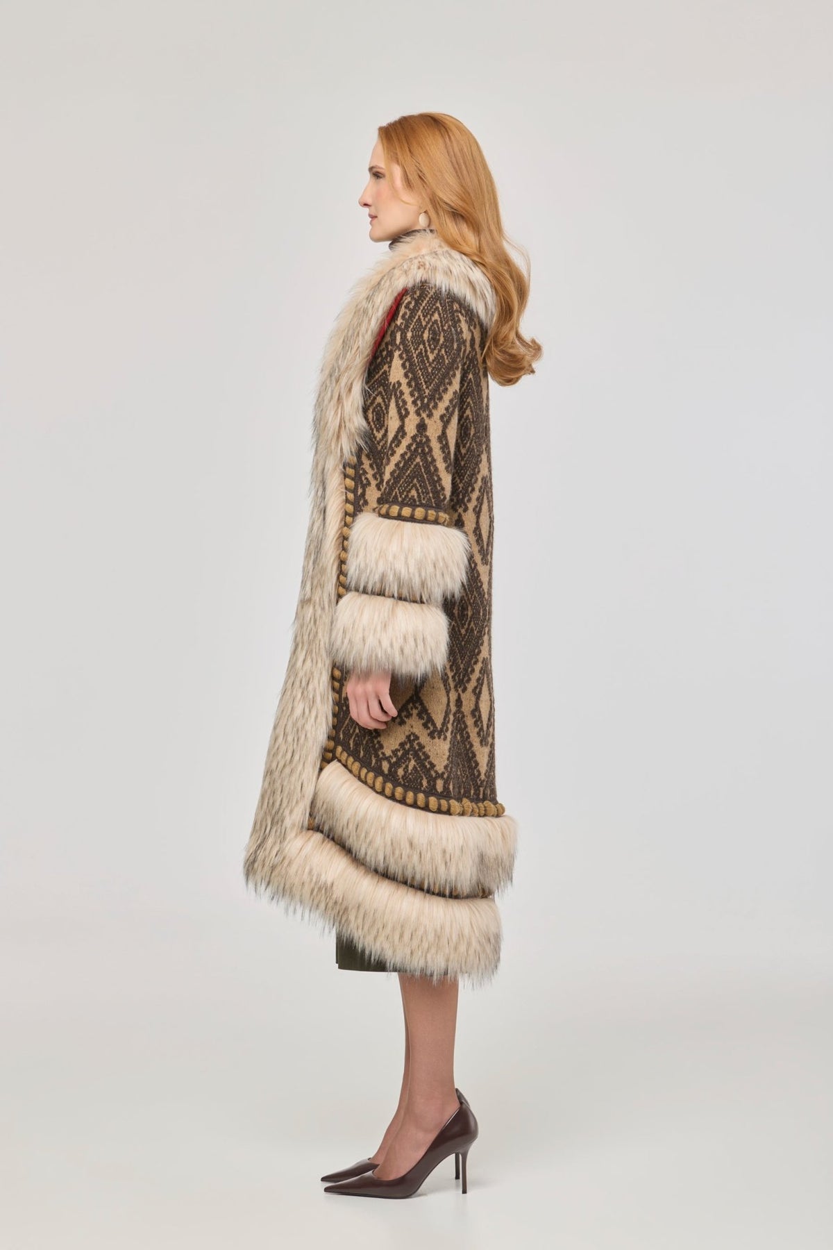 Kira Long Knit Coat with Faux Fur - Limited Edition - THE EXTREME COLLECTION