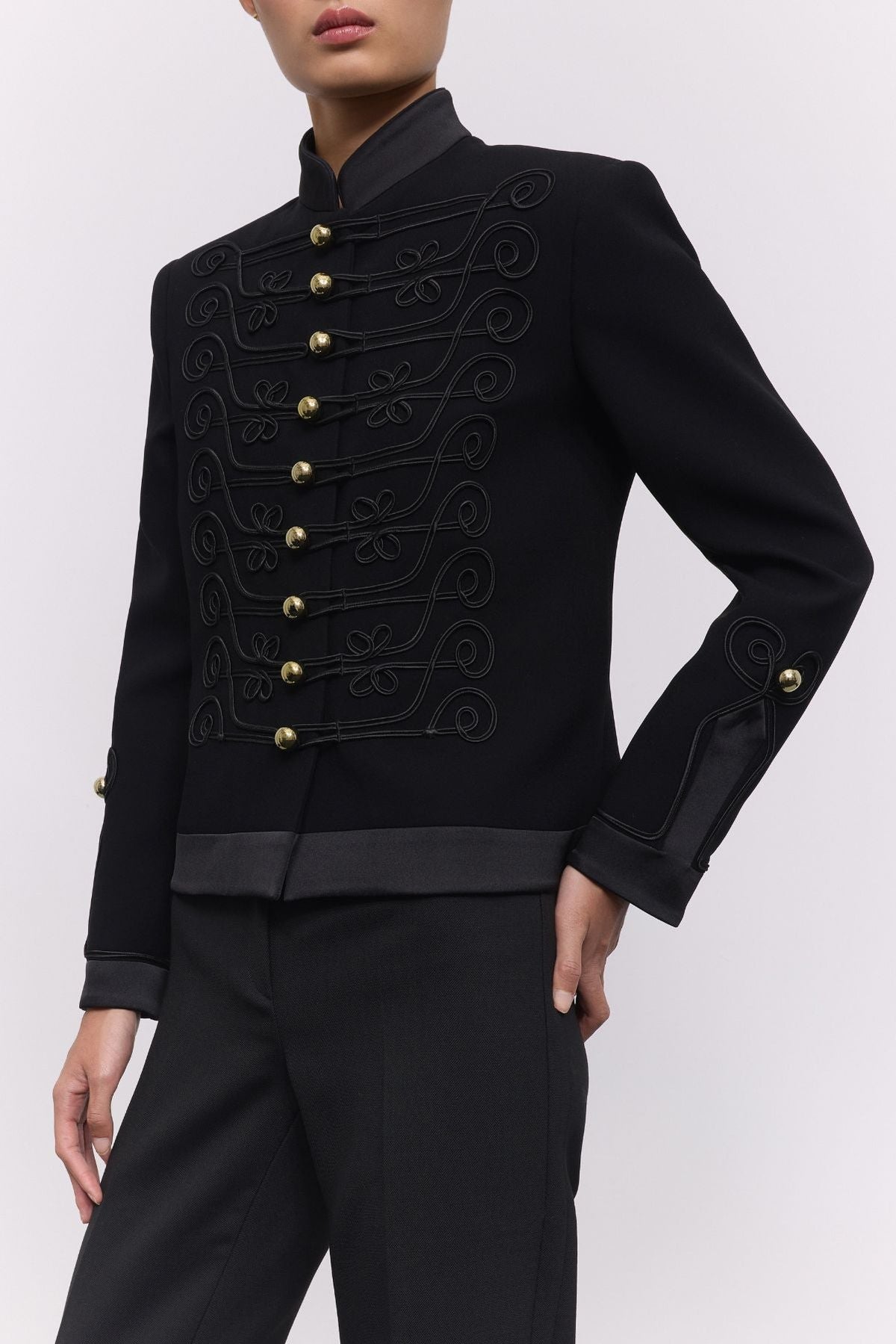 La Spezia Black Soutache Military Blazer - Limited Edition - THE EXTREME COLLECTION