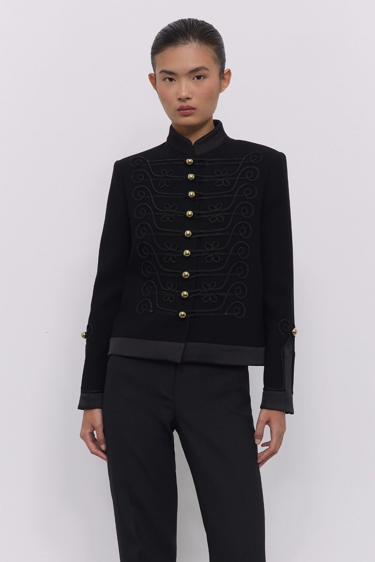 La Spezia Black Soutache Military Blazer - Limited Edition - THE EXTREME COLLECTION