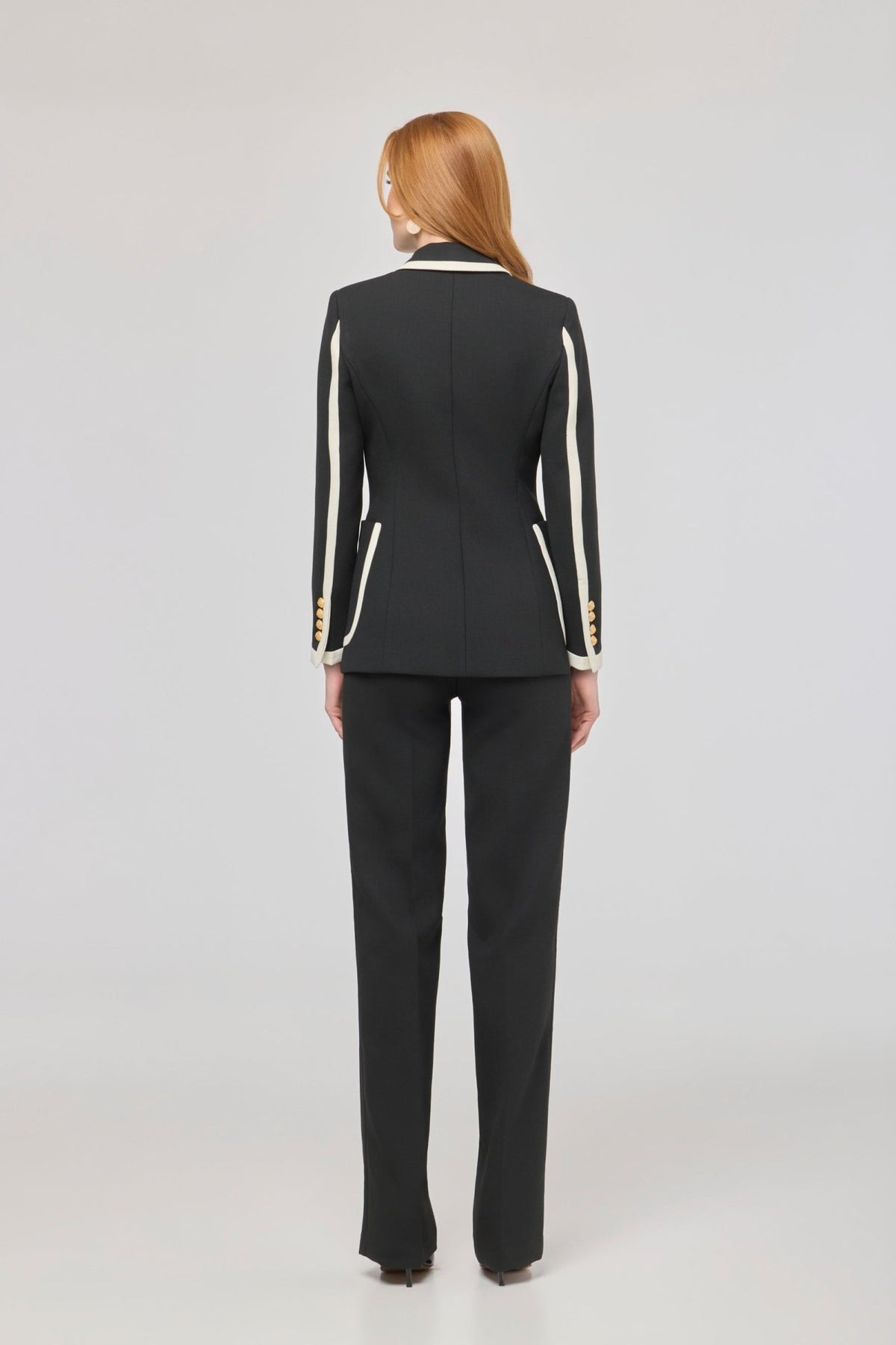 Laurent Black Blazer with Contrast Piping - Limited Edition - THE EXTREME COLLECTION