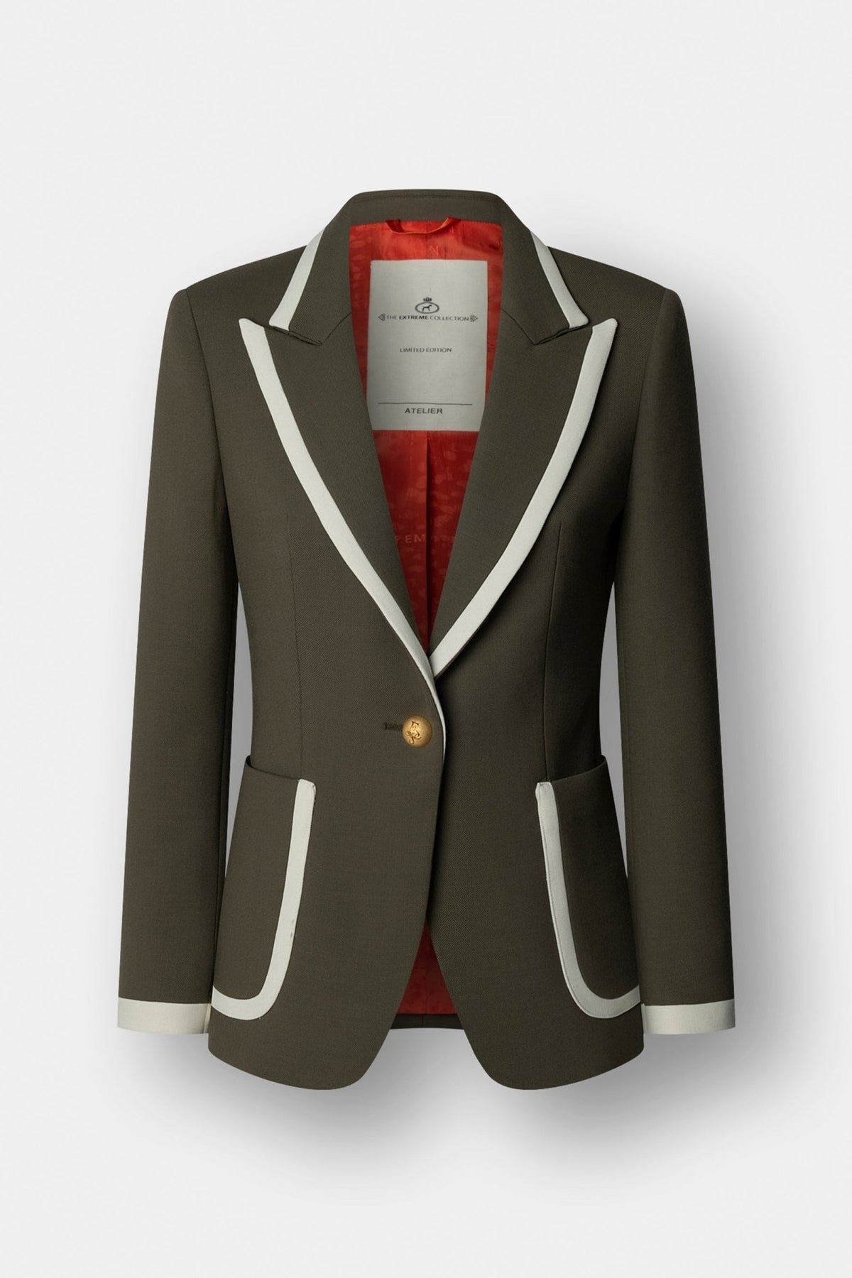 Laurent Green Blazer with Contrast Piping - Limited Edition - THE EXTREME COLLECTION