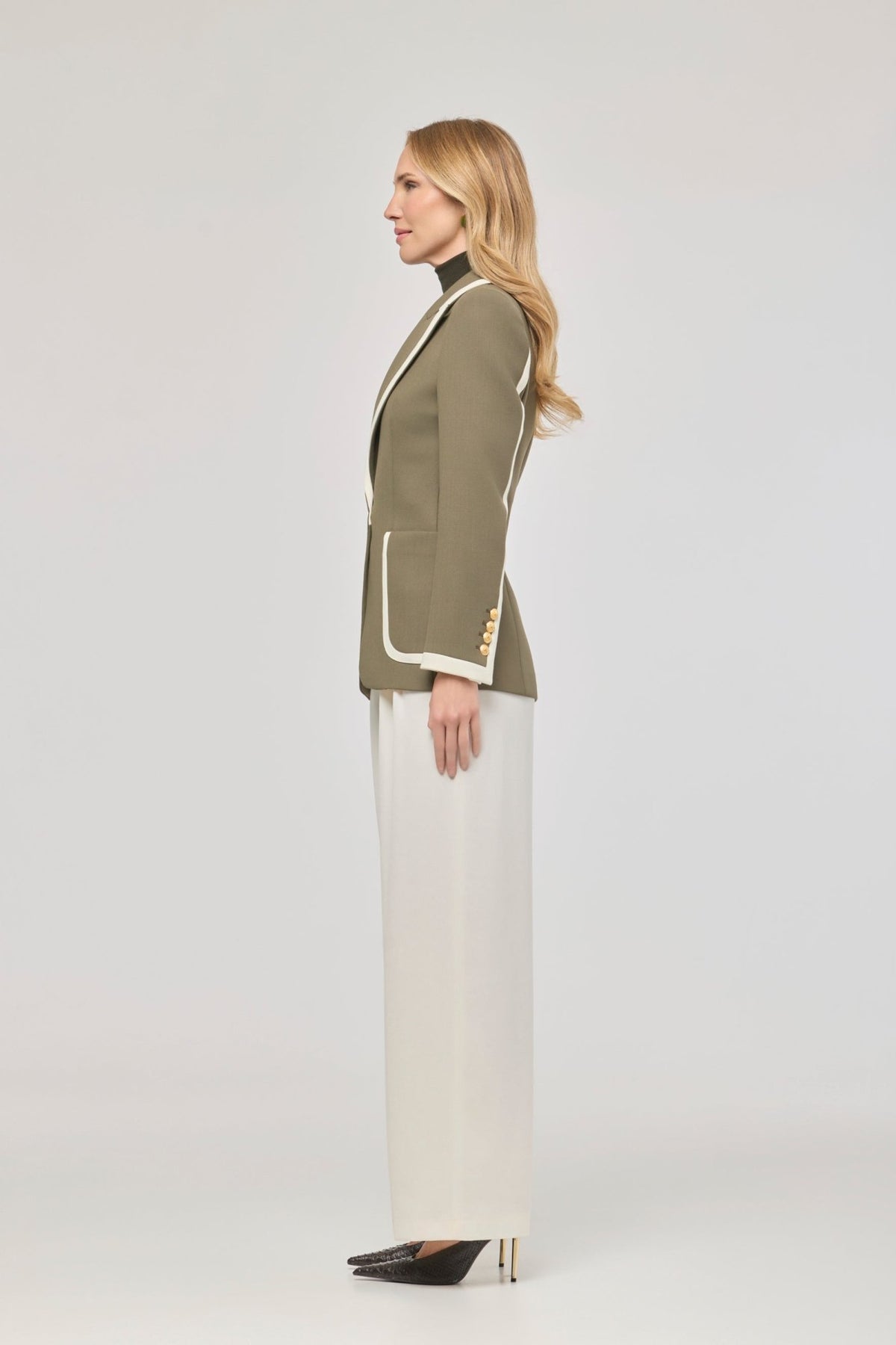 Laurent Green Blazer with Contrast Piping - Limited Edition - THE EXTREME COLLECTION