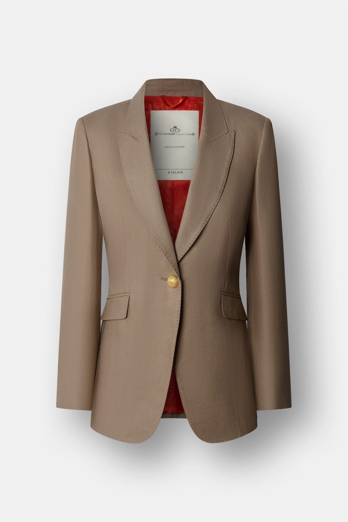 Leonetta Hazelnut Linen Tailored Blazer - Limited Edition - THE EXTREME COLLECTION