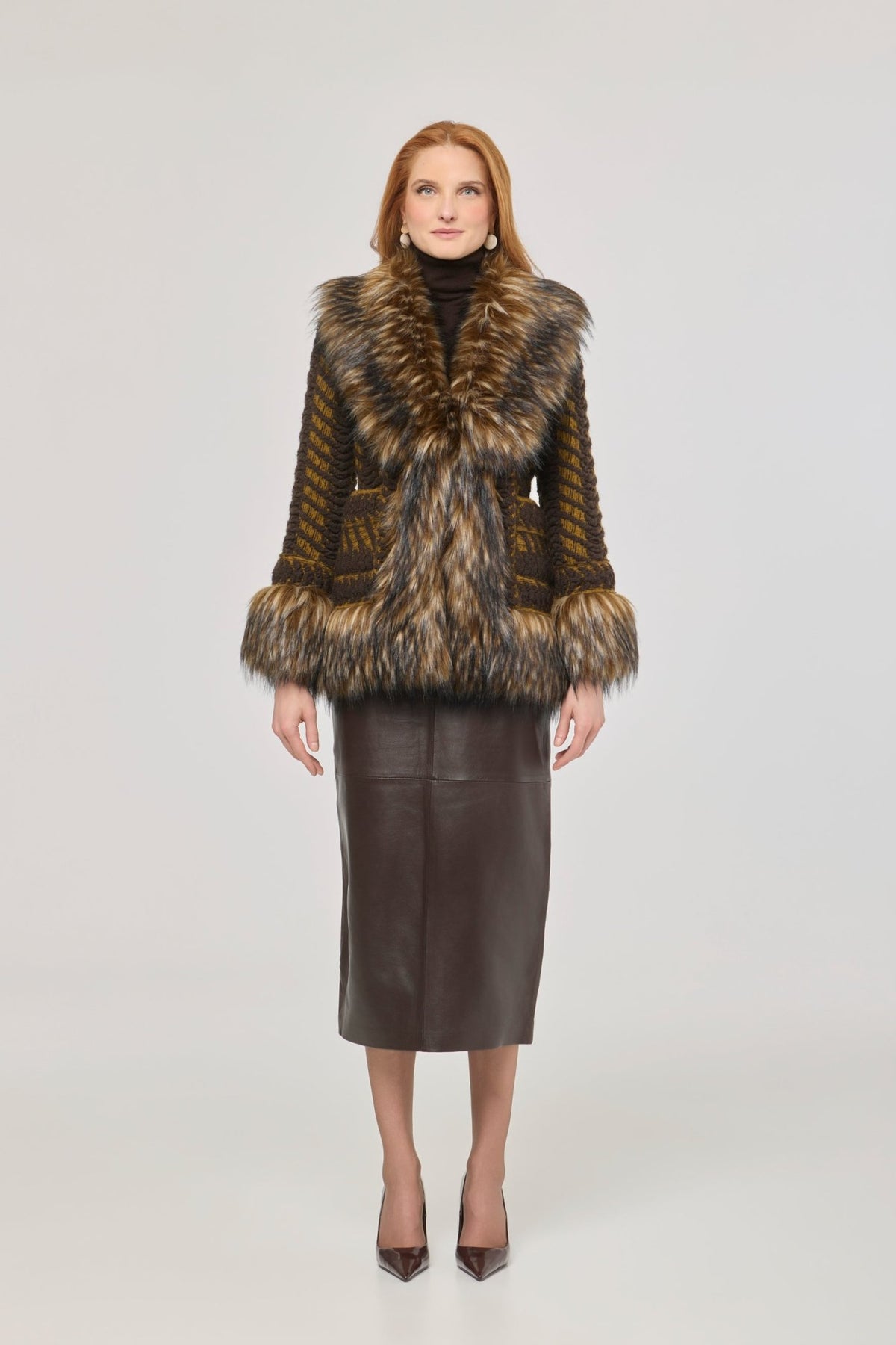 Leonore Short Knit Coat with Faux Fur - Limited Edition - THE EXTREME COLLECTION