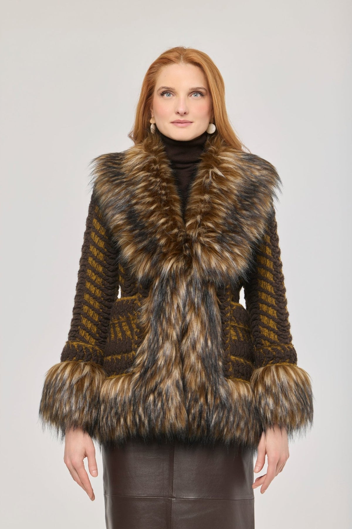 Leonore Short Knit Coat with Faux Fur - Limited Edition - THE EXTREME COLLECTION