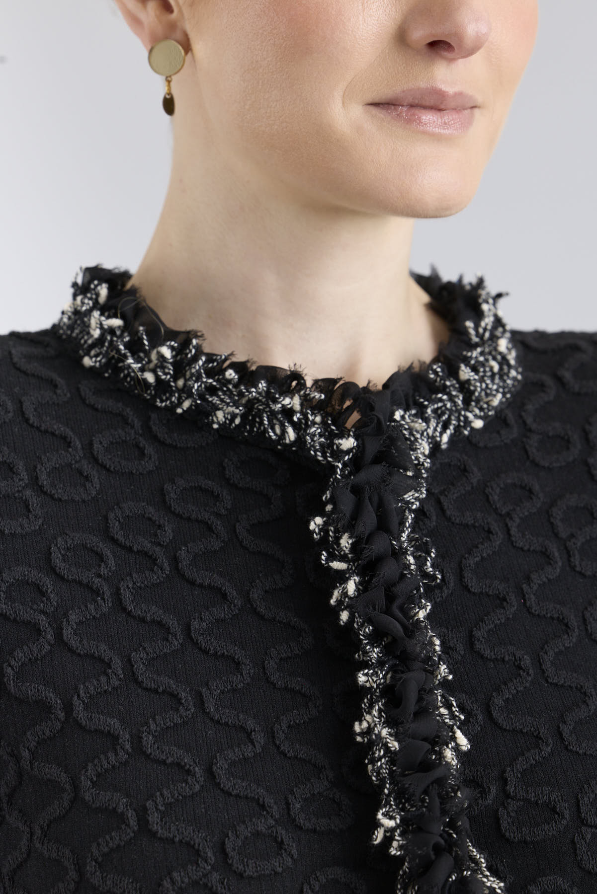 Ludovica Black Metallic Trim Structured Jacket - Limited Edition - THE EXTREME COLLECTION