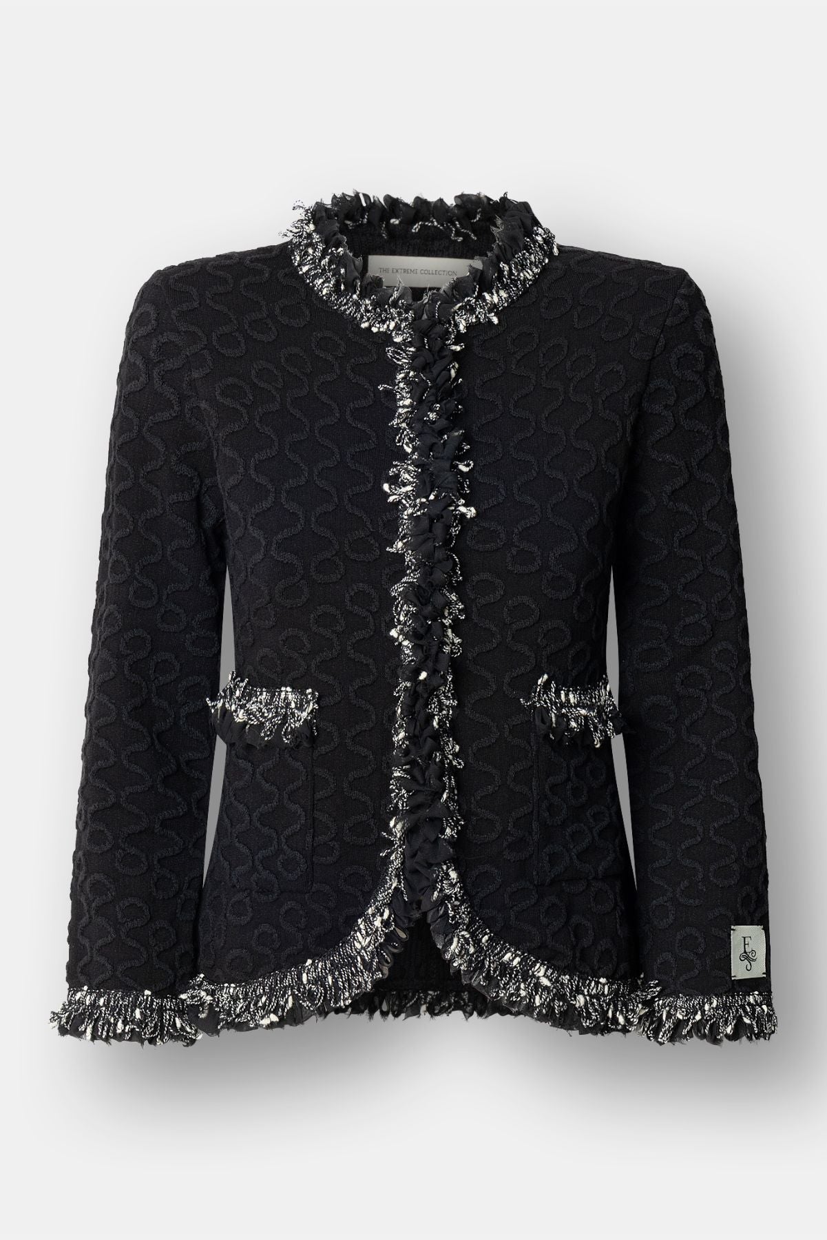 Ludovica Black Metallic Trim Structured Jacket - Limited Edition - THE EXTREME COLLECTION