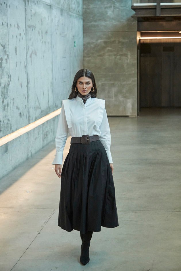 LULU WHITE SHIRT WITH MANDARIN COLLAR - THE EXTREME COLLECTION