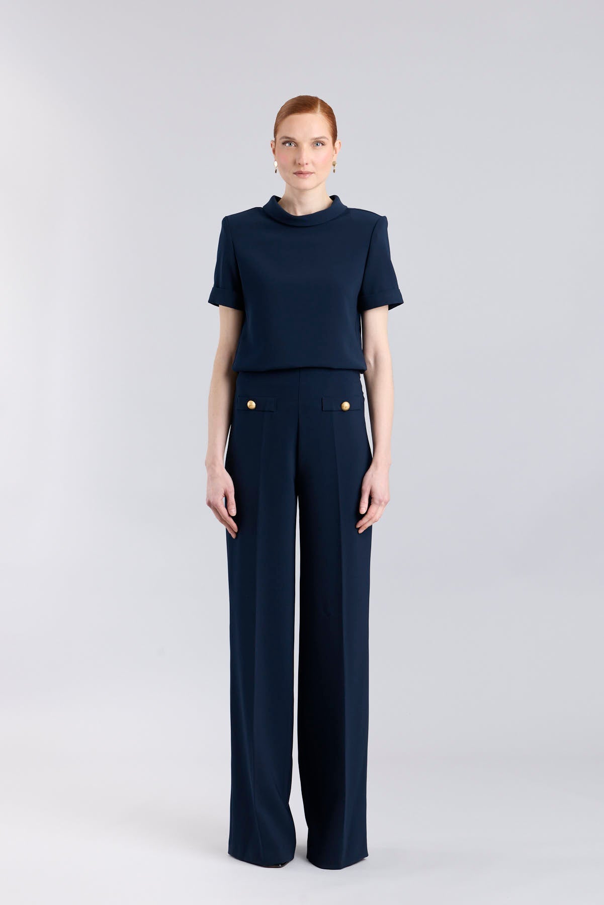 Navy High - Waisted Palazzo Trousers - Limited Edition - THE EXTREME COLLECTION