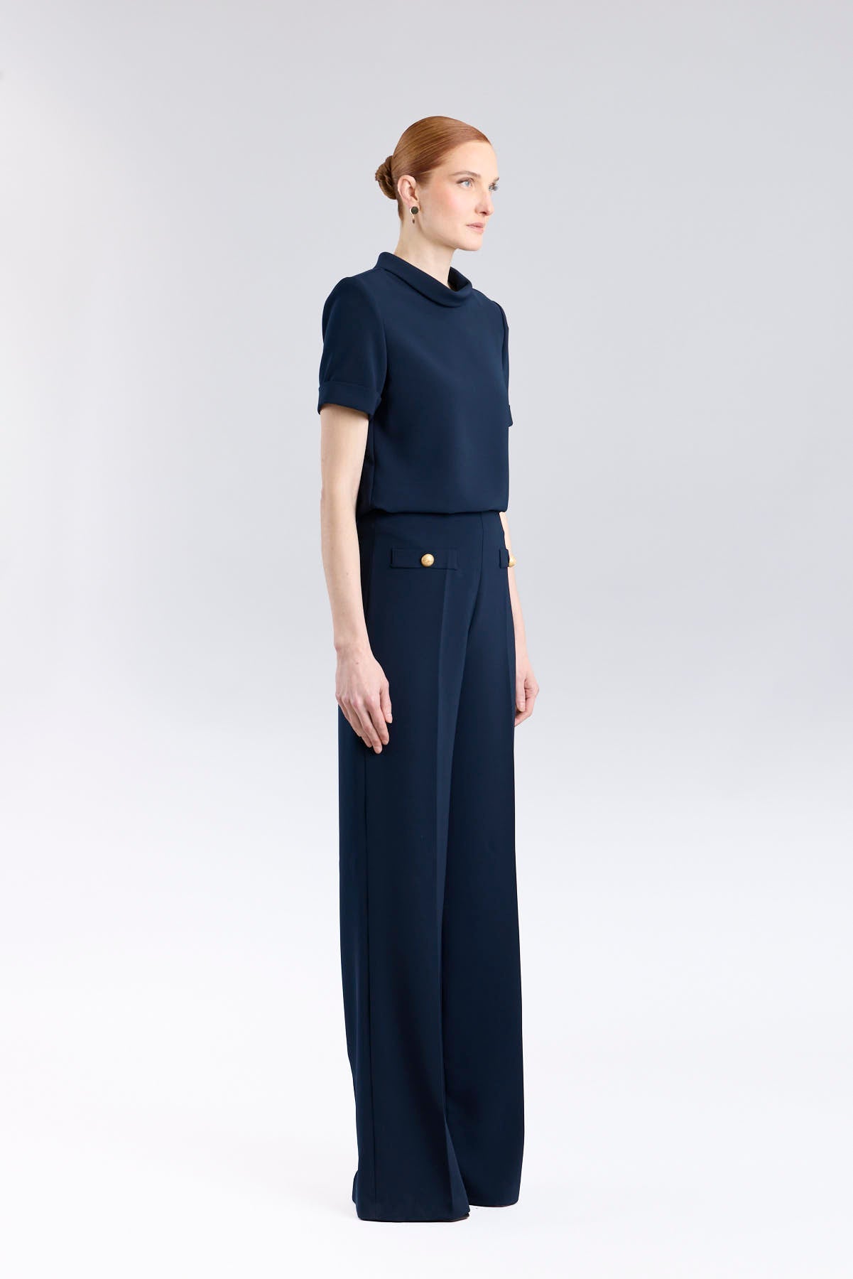 Navy High - Waisted Palazzo Trousers - Limited Edition - THE EXTREME COLLECTION