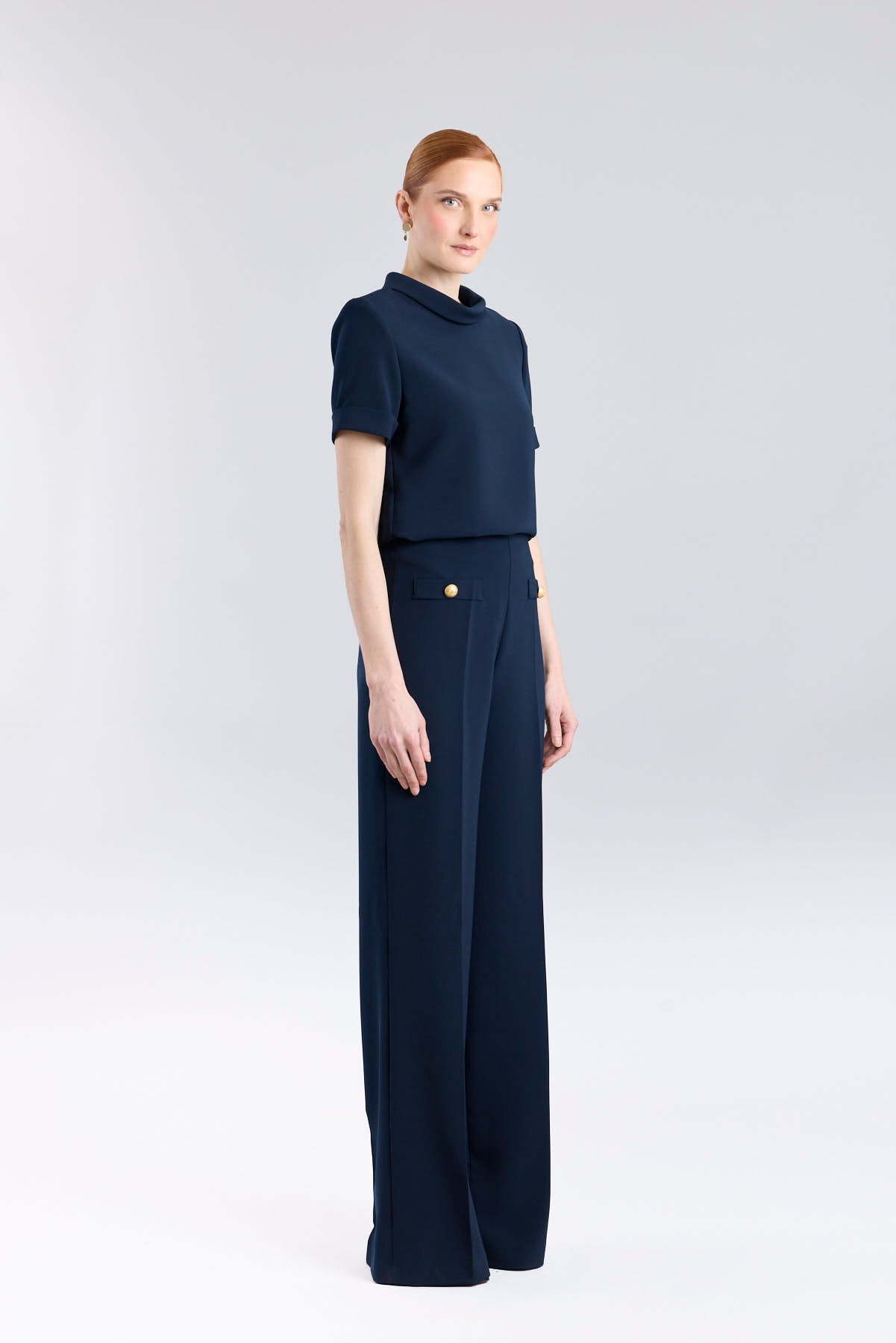 Navy Perkins Collar Top - Limited Edition - THE EXTREME COLLECTION