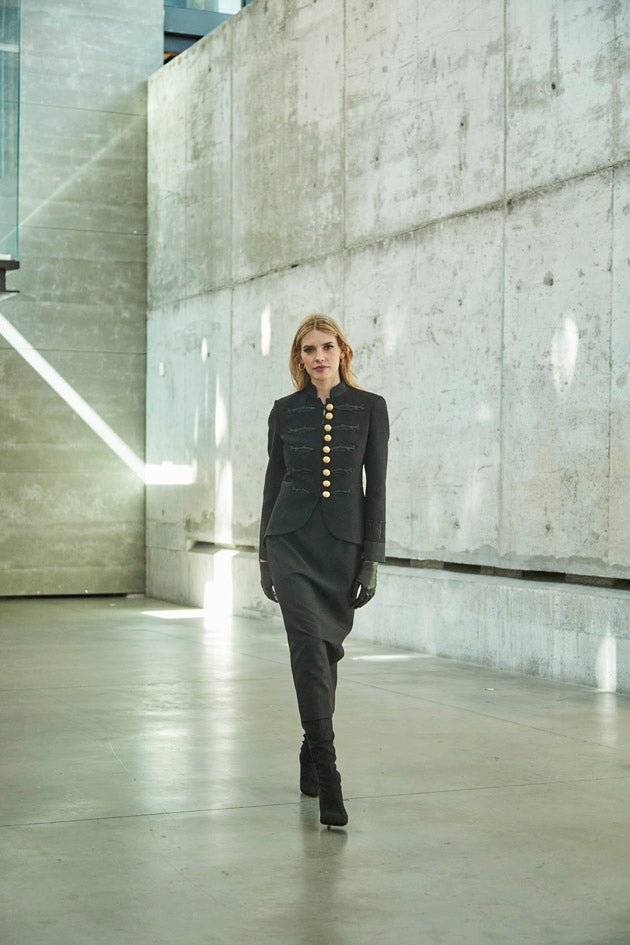 NUVOLA BLACK BLAZER WITH FISH EMBROIDERY - THE EXTREME COLLECTION