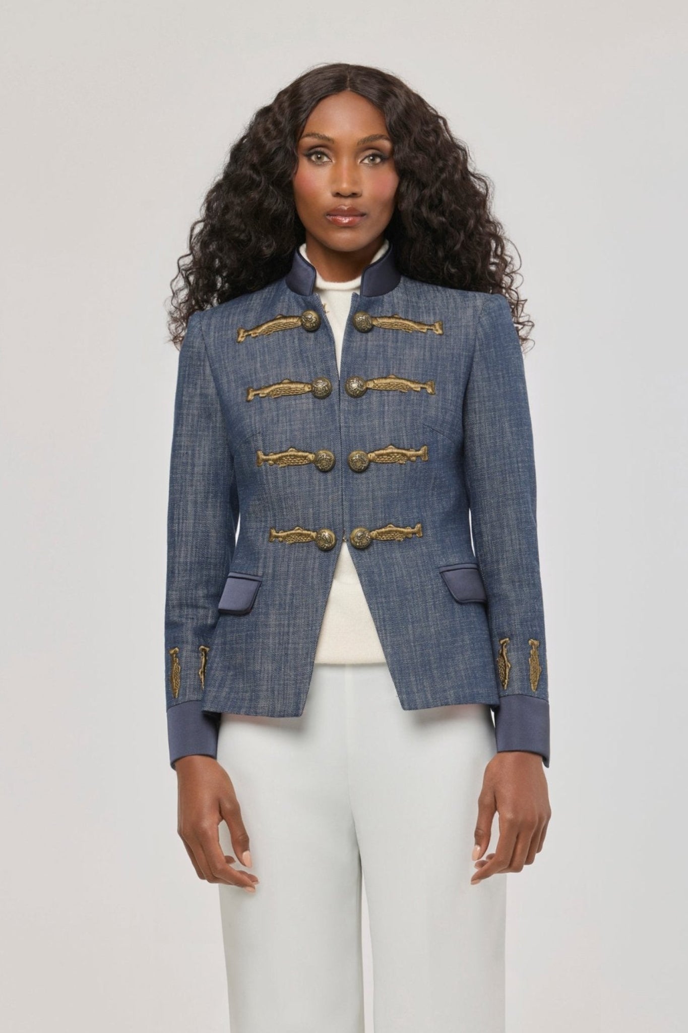 Nuvola Denim Embroidered Cotton Blazer - Limited Edition - THE EXTREME COLLECTION