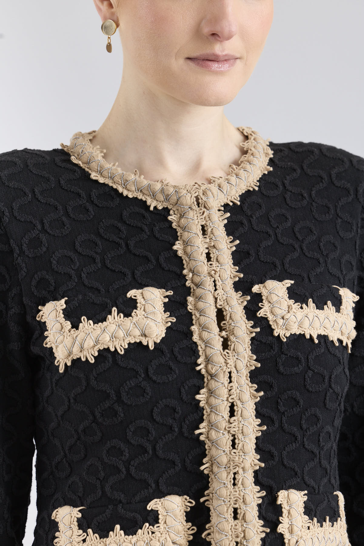 Paola Raised Embroidery Knit Jacket - Limited Edition - THE EXTREME COLLECTION