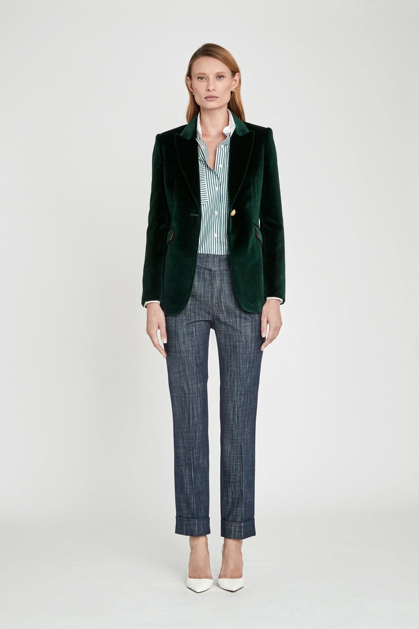 PARIS OLIVE VELVET BLAZER - THE EXTREME COLLECTION