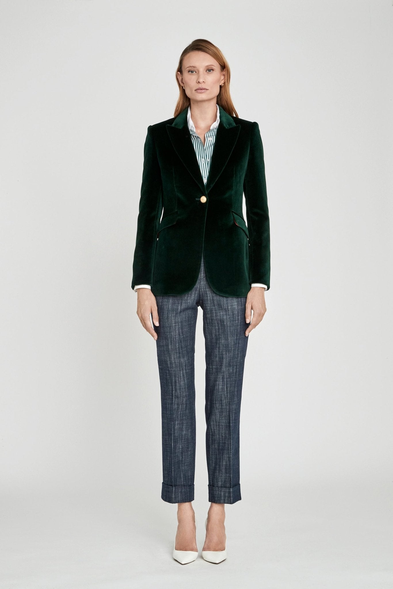 PARIS OLIVE VELVET BLAZER - THE EXTREME COLLECTION