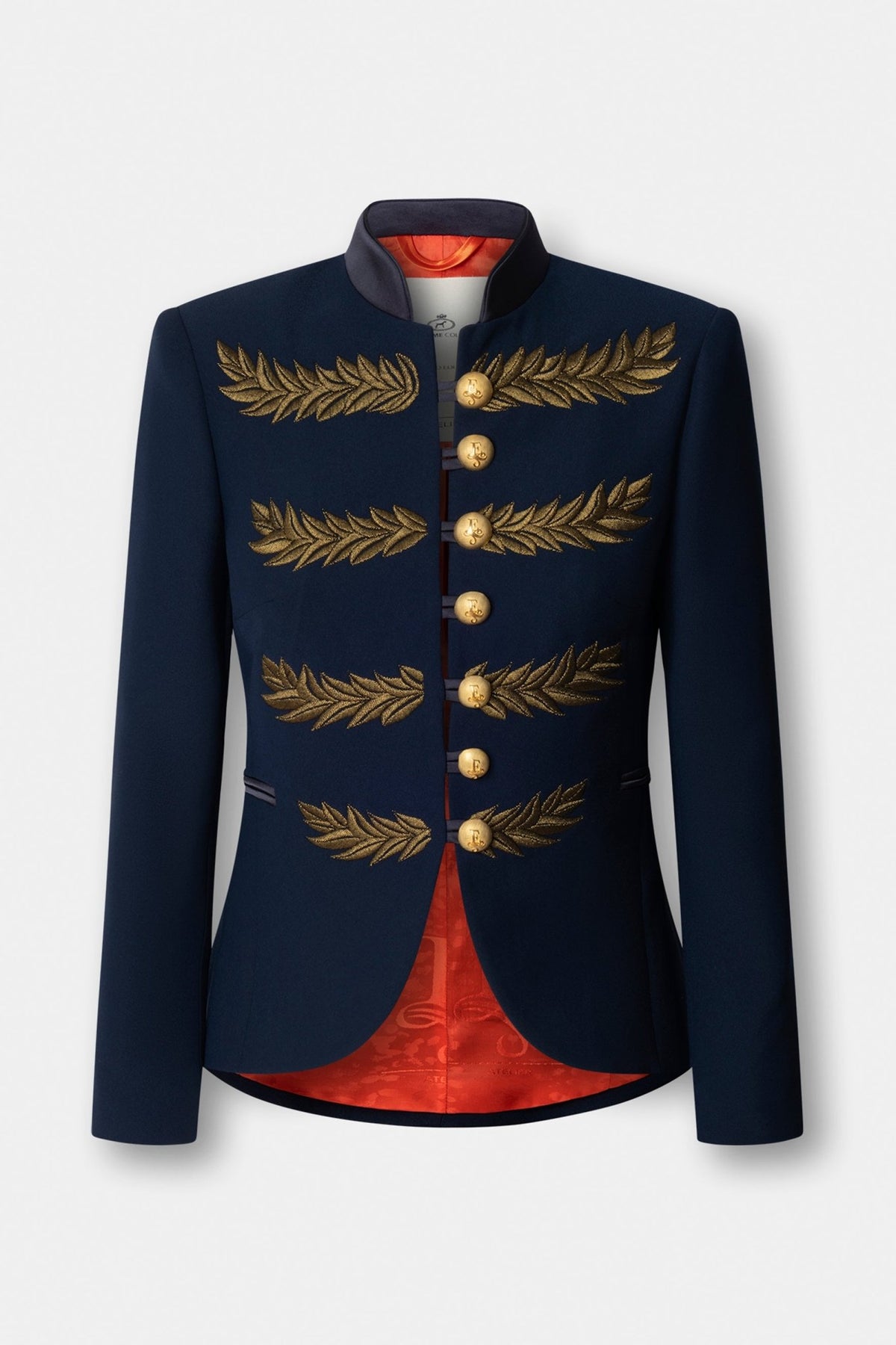 Renata Love Gold Navy Blue Embroidered Blazer - Limited Edition - THE EXTREME COLLECTION