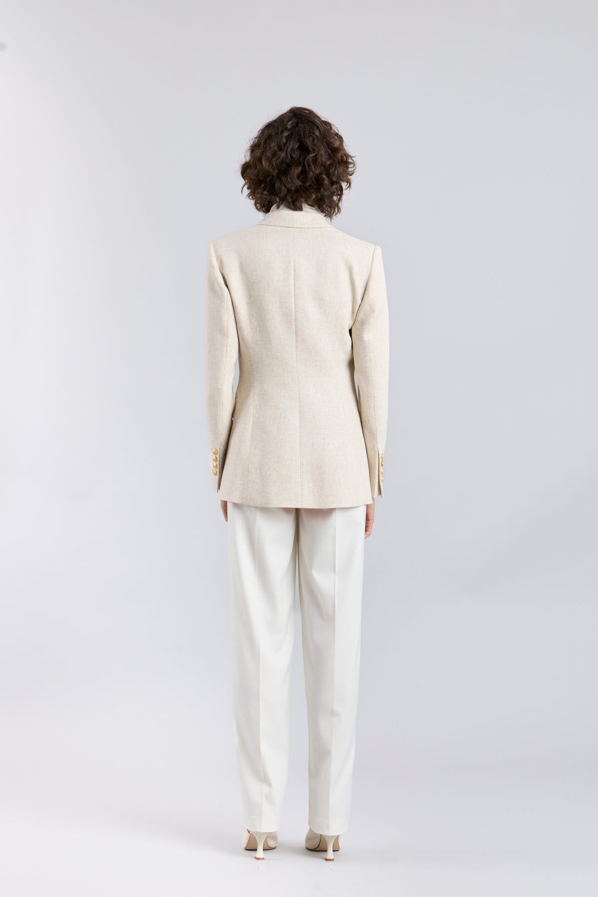 Sofia Sand Linen Tailored Blazer - Limited Edition - THE EXTREME COLLECTION