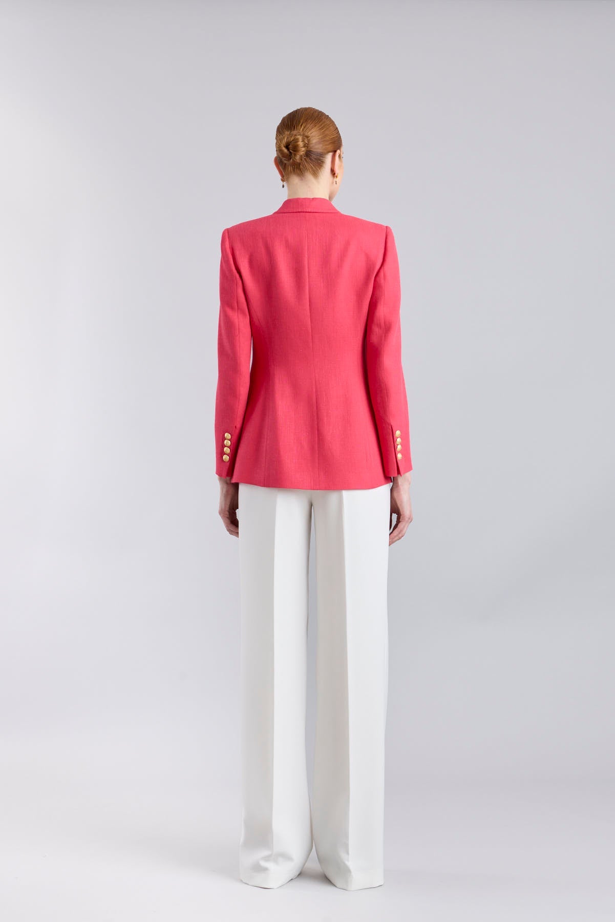 Sofia Vibrant Fuchsia Linen Tailored Blazer - Limited Edition - THE EXTREME COLLECTION