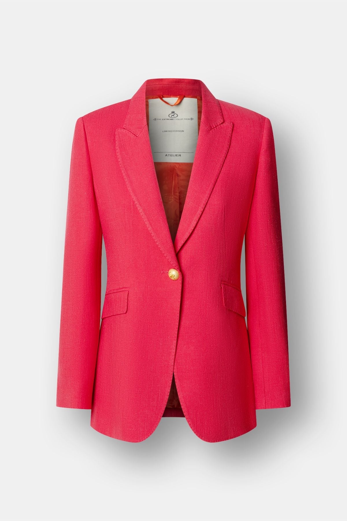Sofia Vibrant Fuchsia Linen Tailored Blazer - Limited Edition - THE EXTREME COLLECTION
