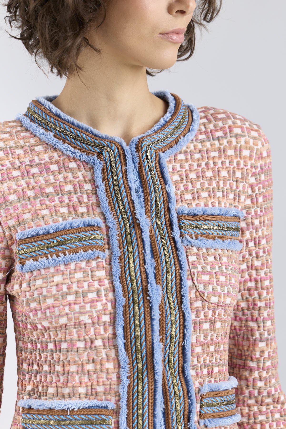 Tedy Textured Multi - tone Knit Jacket - Limited Edition - THE EXTREME COLLECTION
