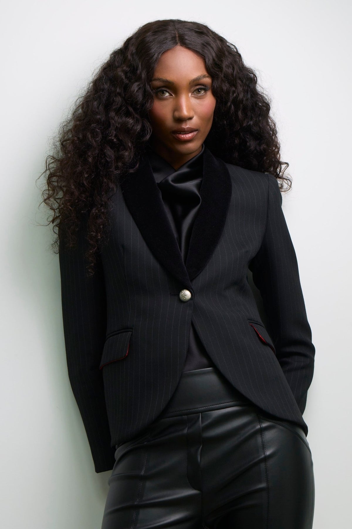 The Gardens Pinstripe Blazer with Jewel Embroidery - Limited Edition - THE EXTREME COLLECTION