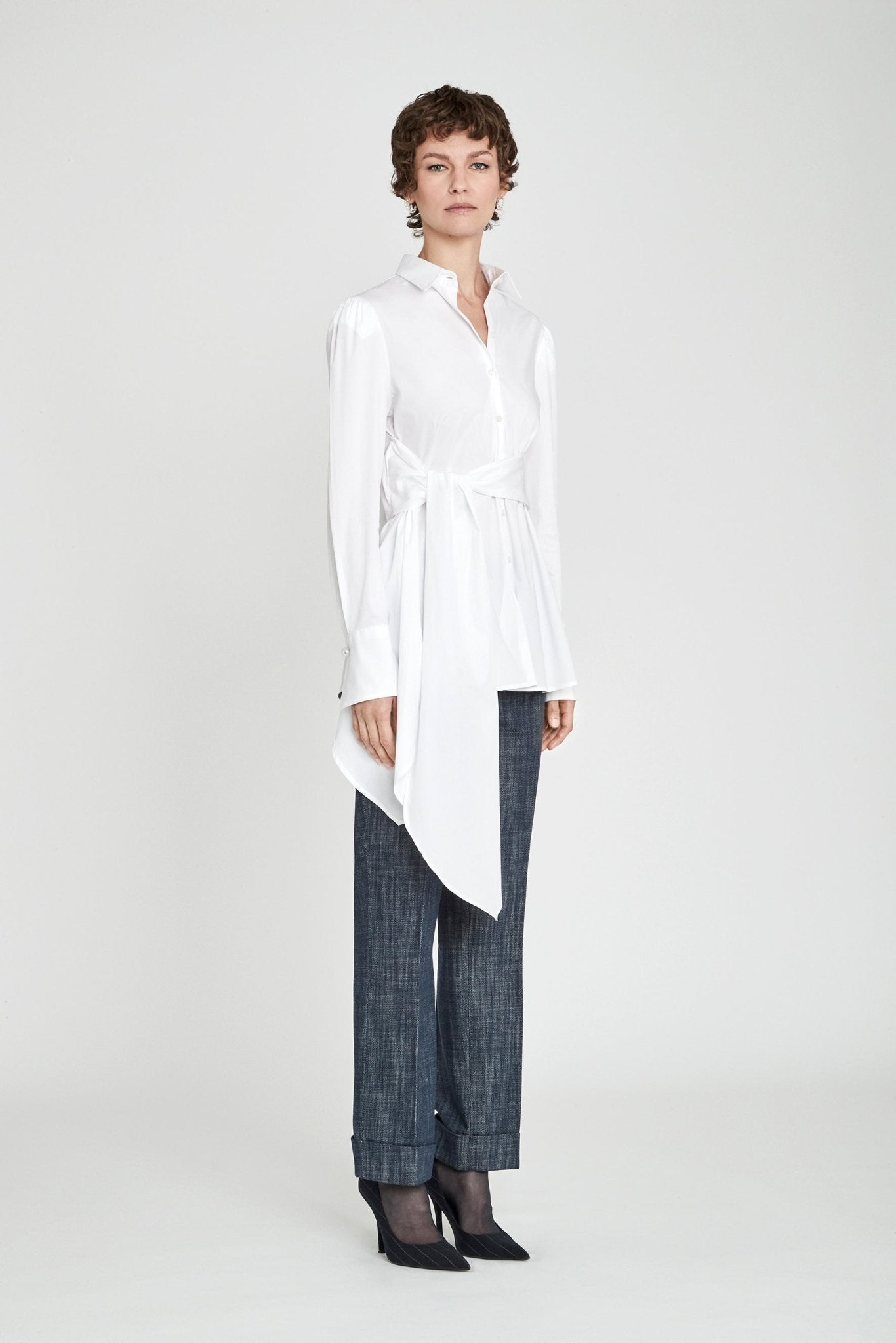 Theodore White Tie - Waist Shirt - THE EXTREME COLLECTION