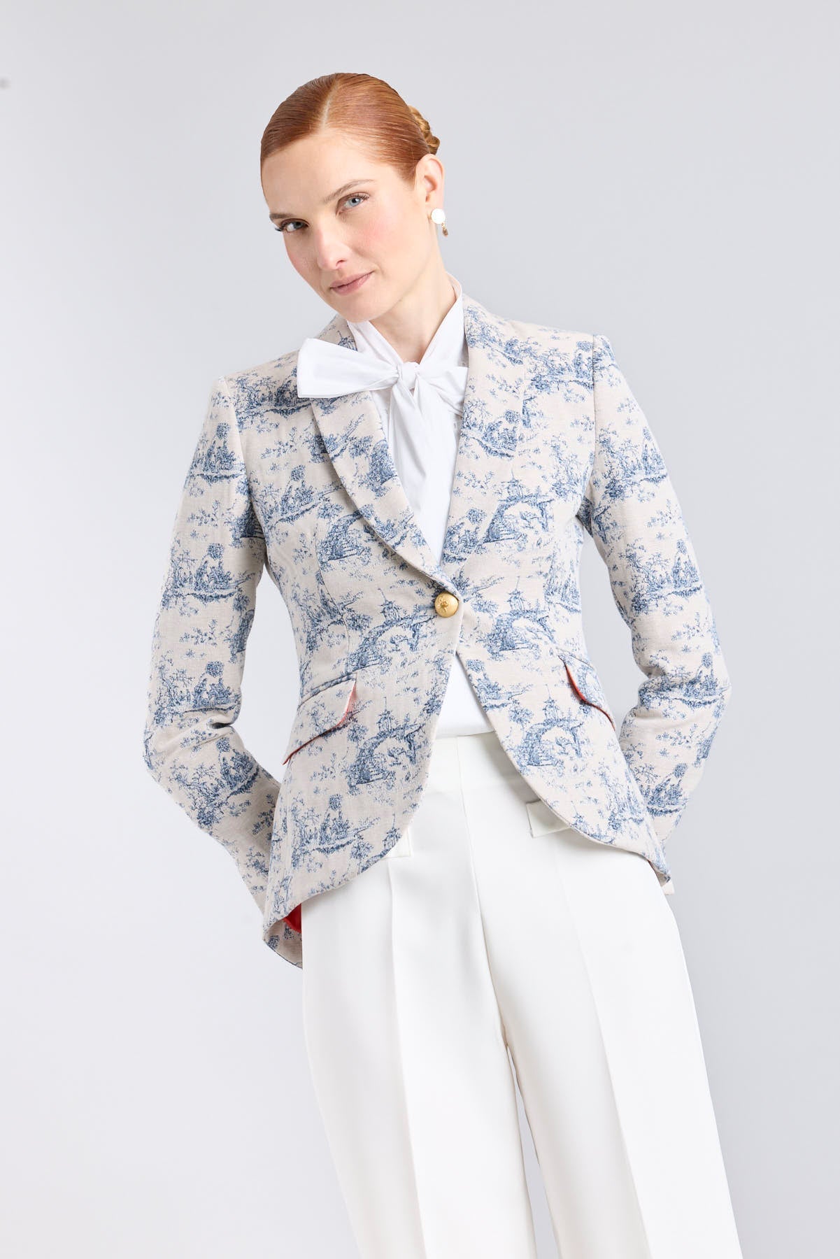 Toile de Jouy Printed Tailored Blazer - Limited Edition - THE EXTREME COLLECTION