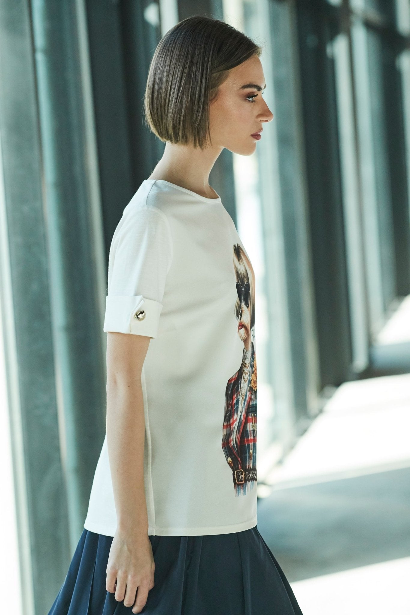 WHITE FASHION STYLE T - SHIRT - THE EXTREME COLLECTION