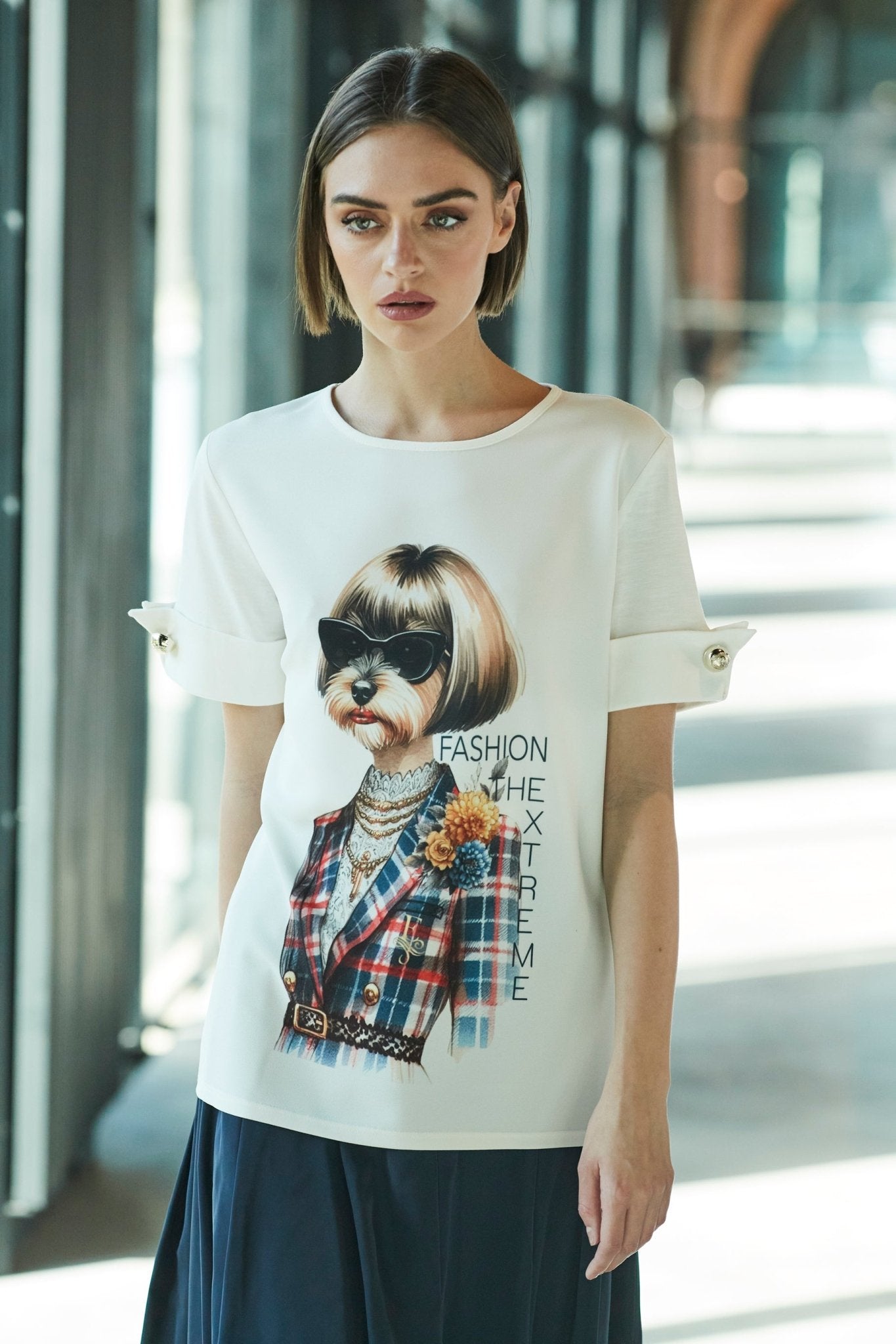 WHITE FASHION STYLE T - SHIRT - THE EXTREME COLLECTION