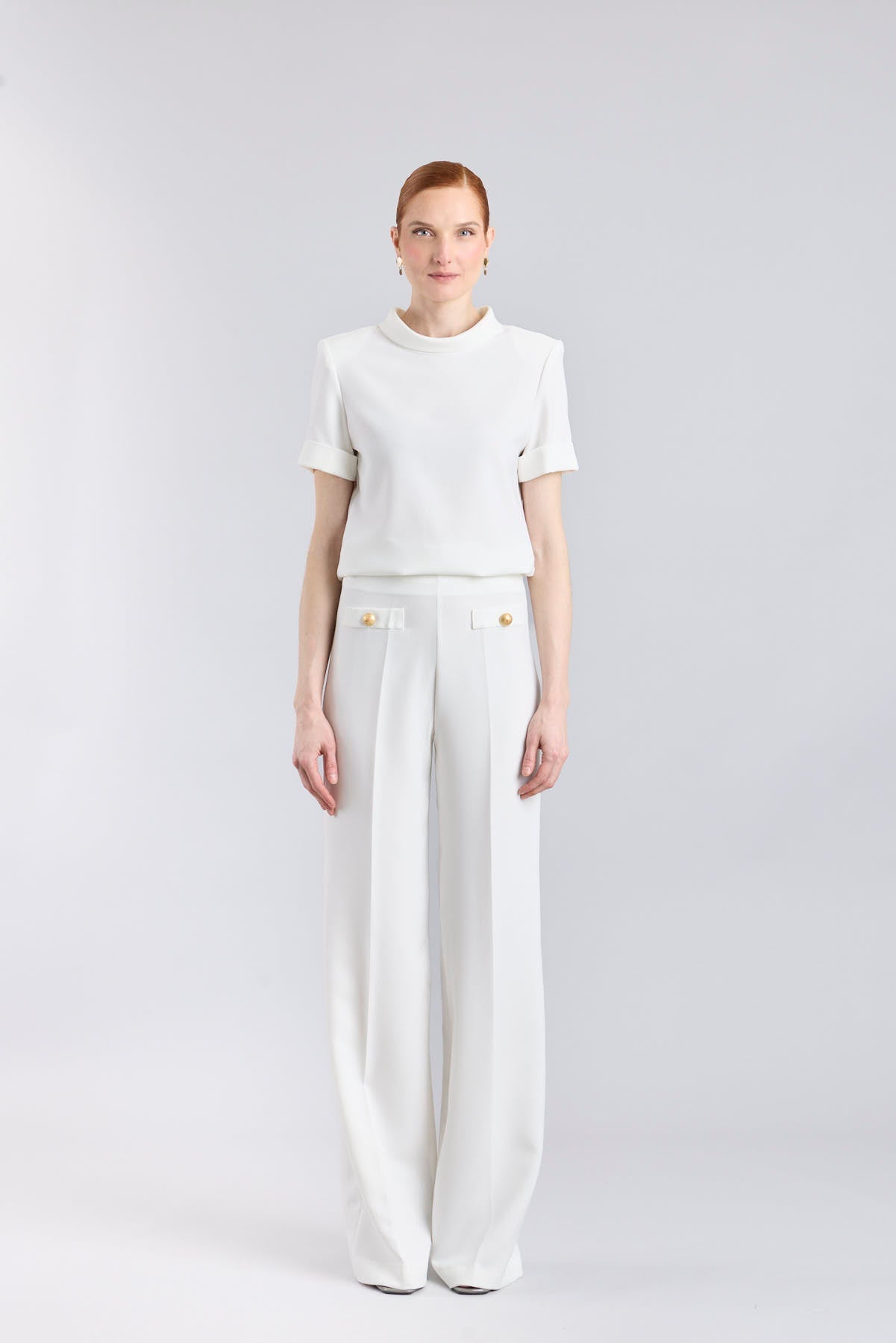 White High - Waisted Palazzo Trousers - Limited Edition - THE EXTREME COLLECTION