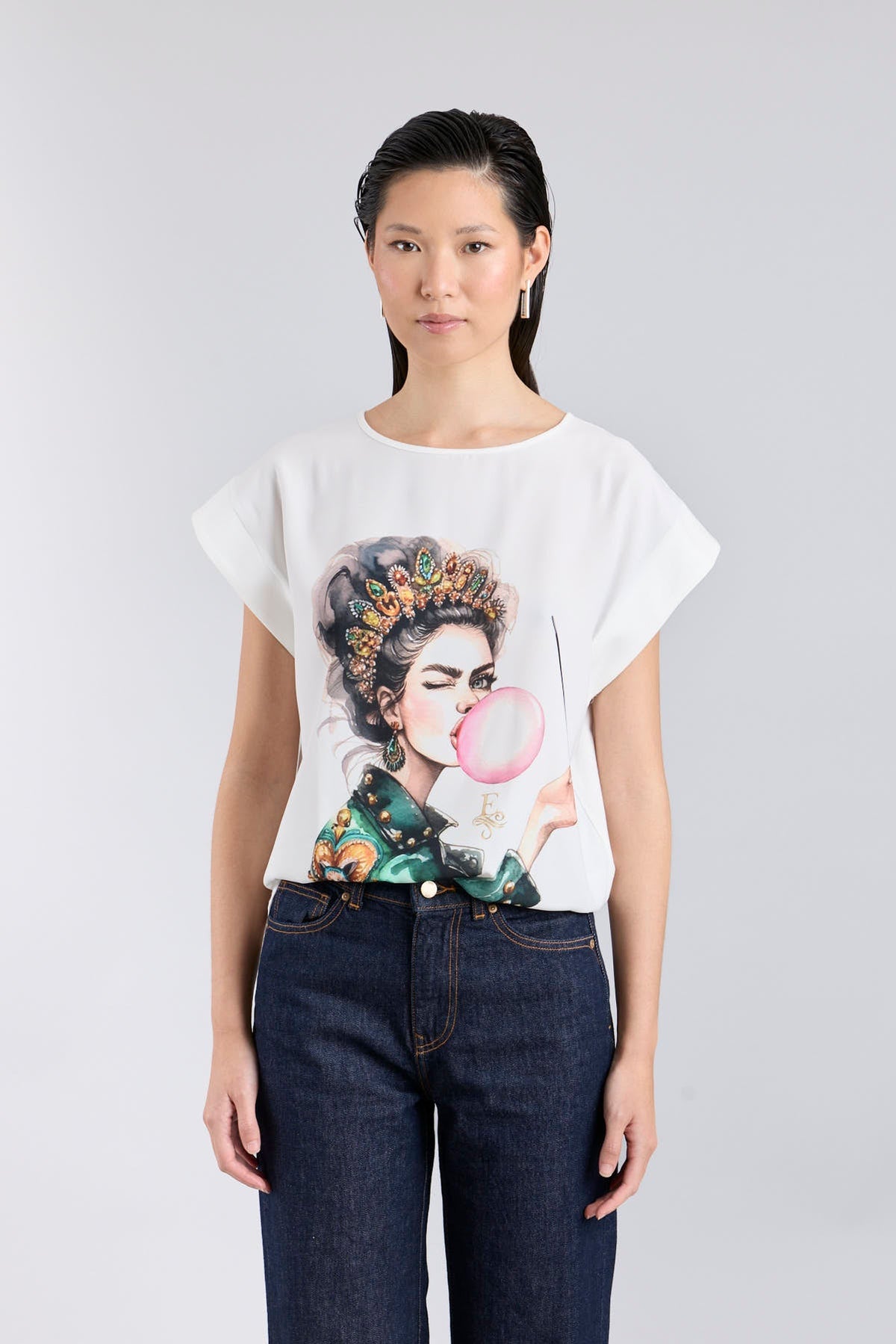 White Printed T-Shirt Pink Balloon - Limited Edition - THE EXTREME COLLECTION
