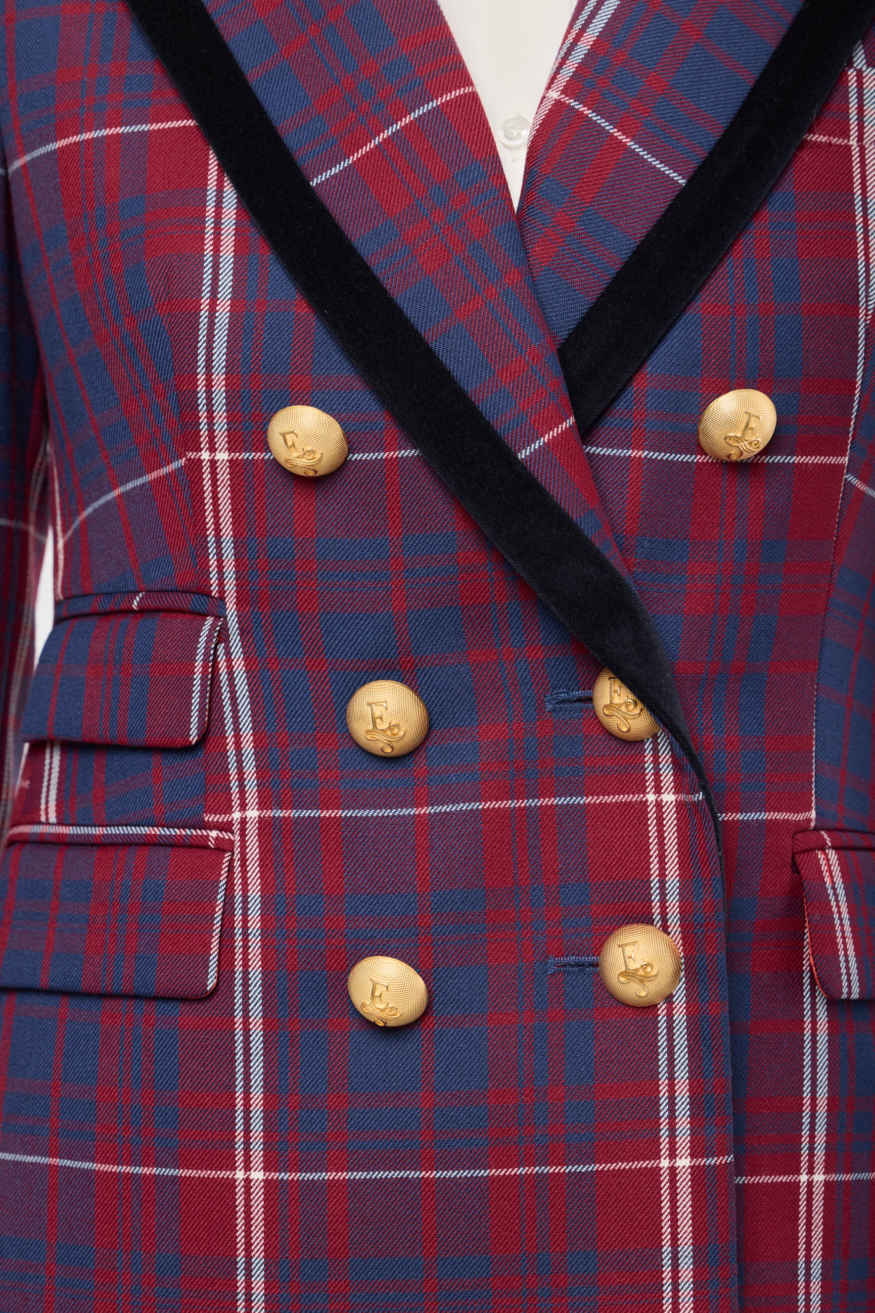 Anderson Checked Blazer with Velvet Lapel - Limited Edition