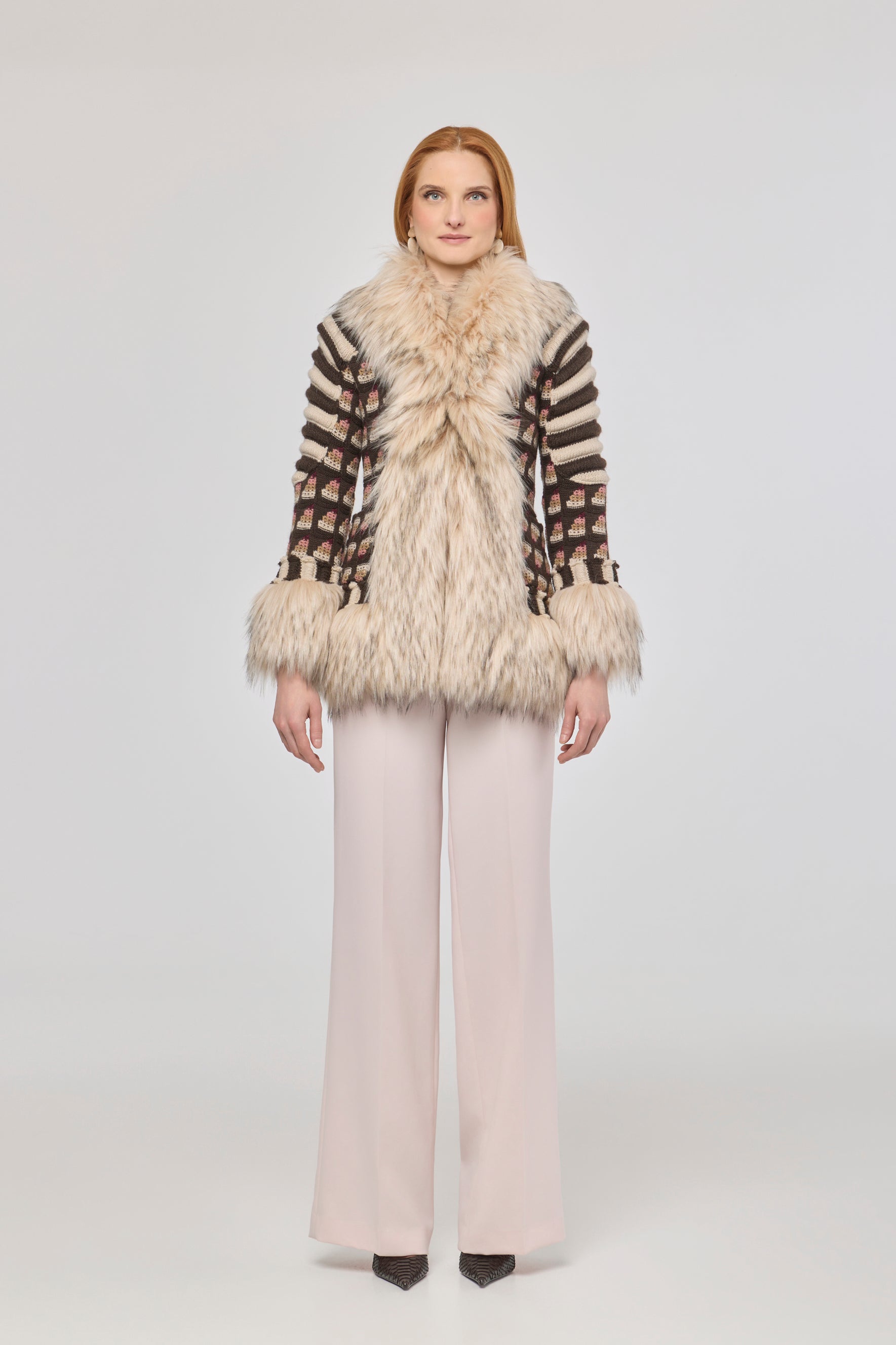 Daisy Short Knit Coat with Faux Fur - Limited Edition