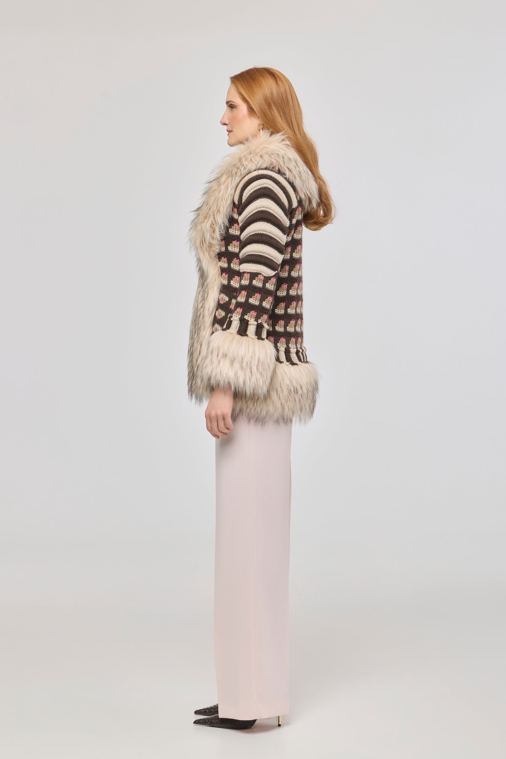 Daisy Short Knit Coat with Faux Fur - Limited Edition