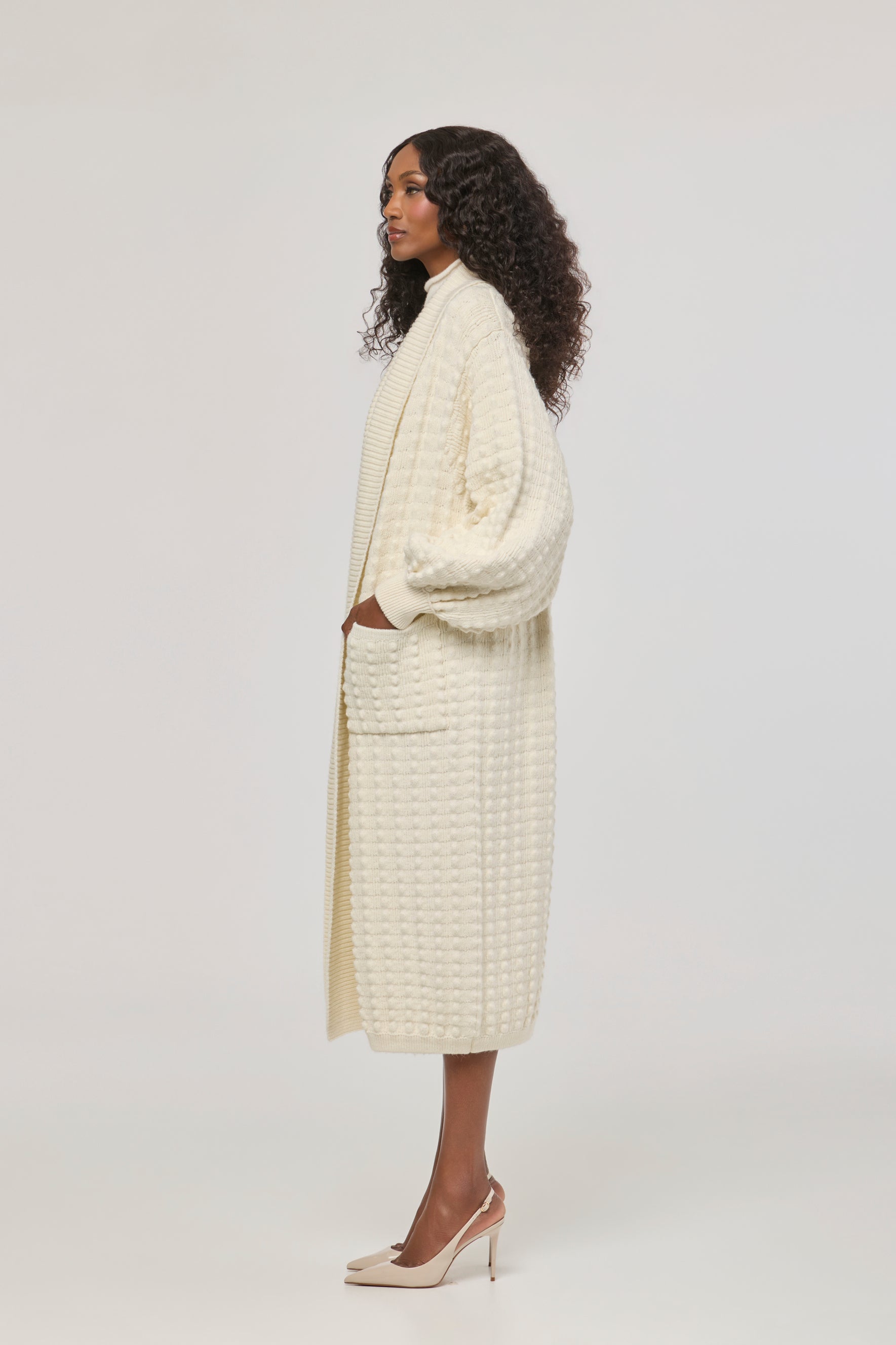 Dominic Long White Knit Cardigan - Limited Edition