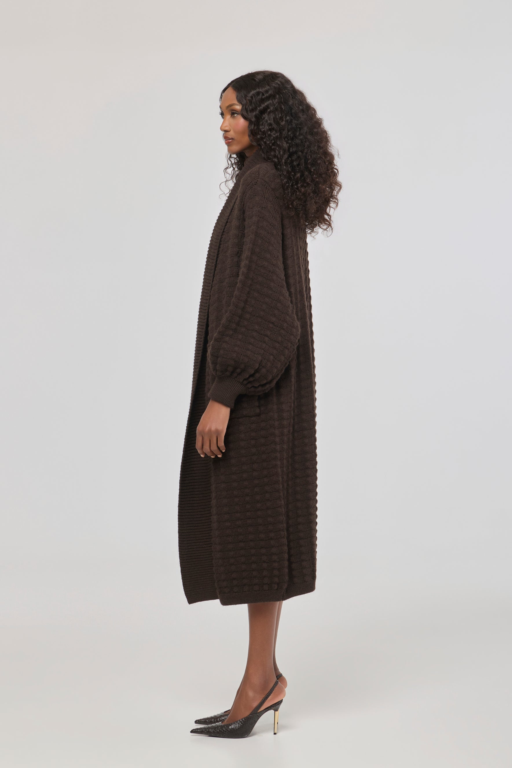 Dominic Long Brown Knit Cardigan - Limited Edition