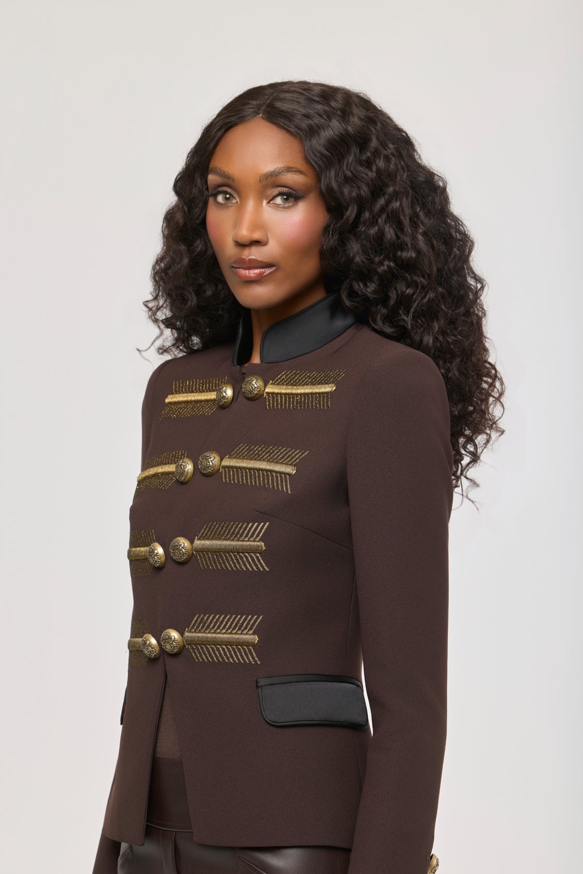 Brown Gold-Embroidered Blazer James Jacket - Limited Edition