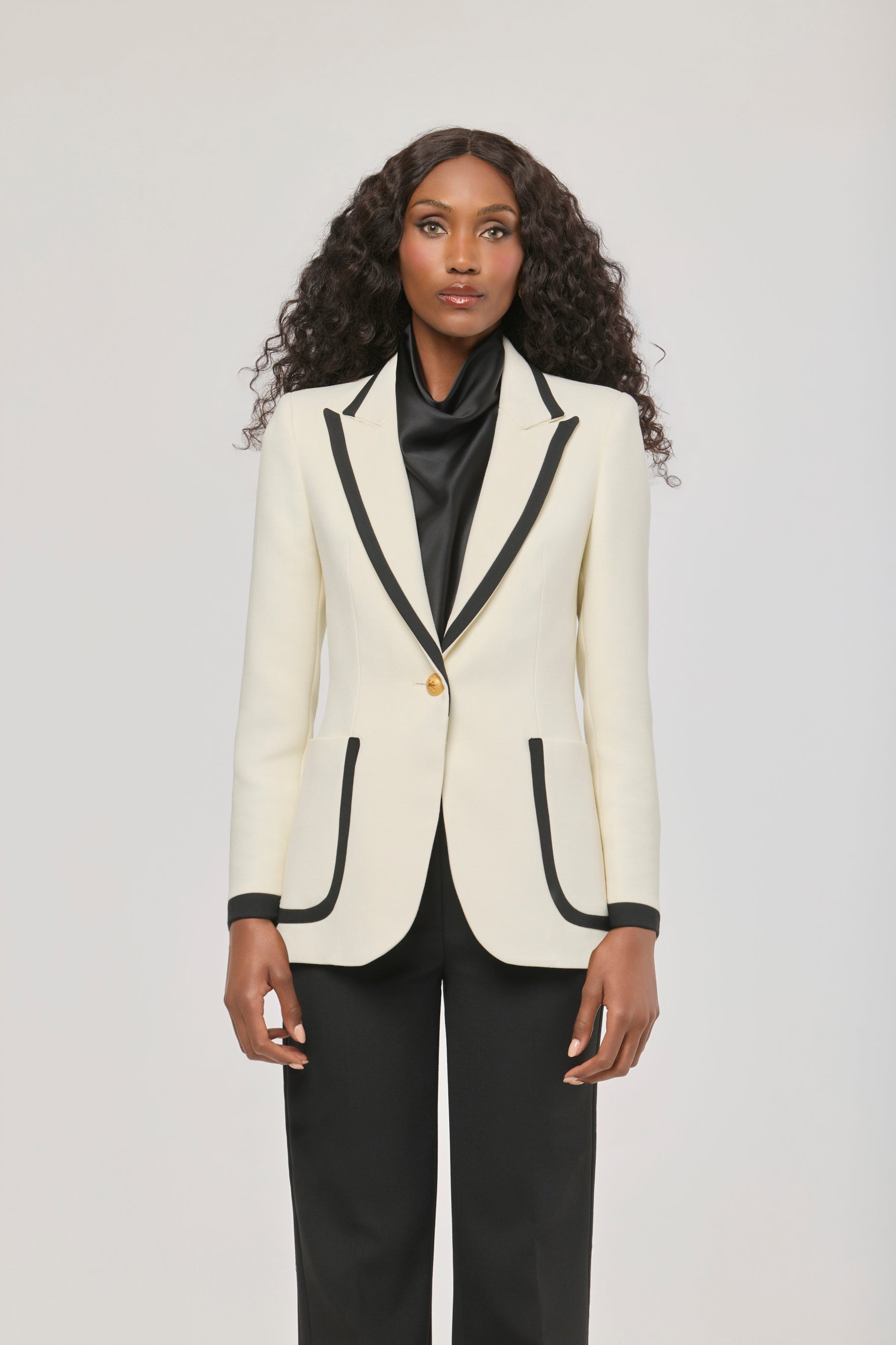 Laurent Two-Tone Blazer with Piping - Limited Edition