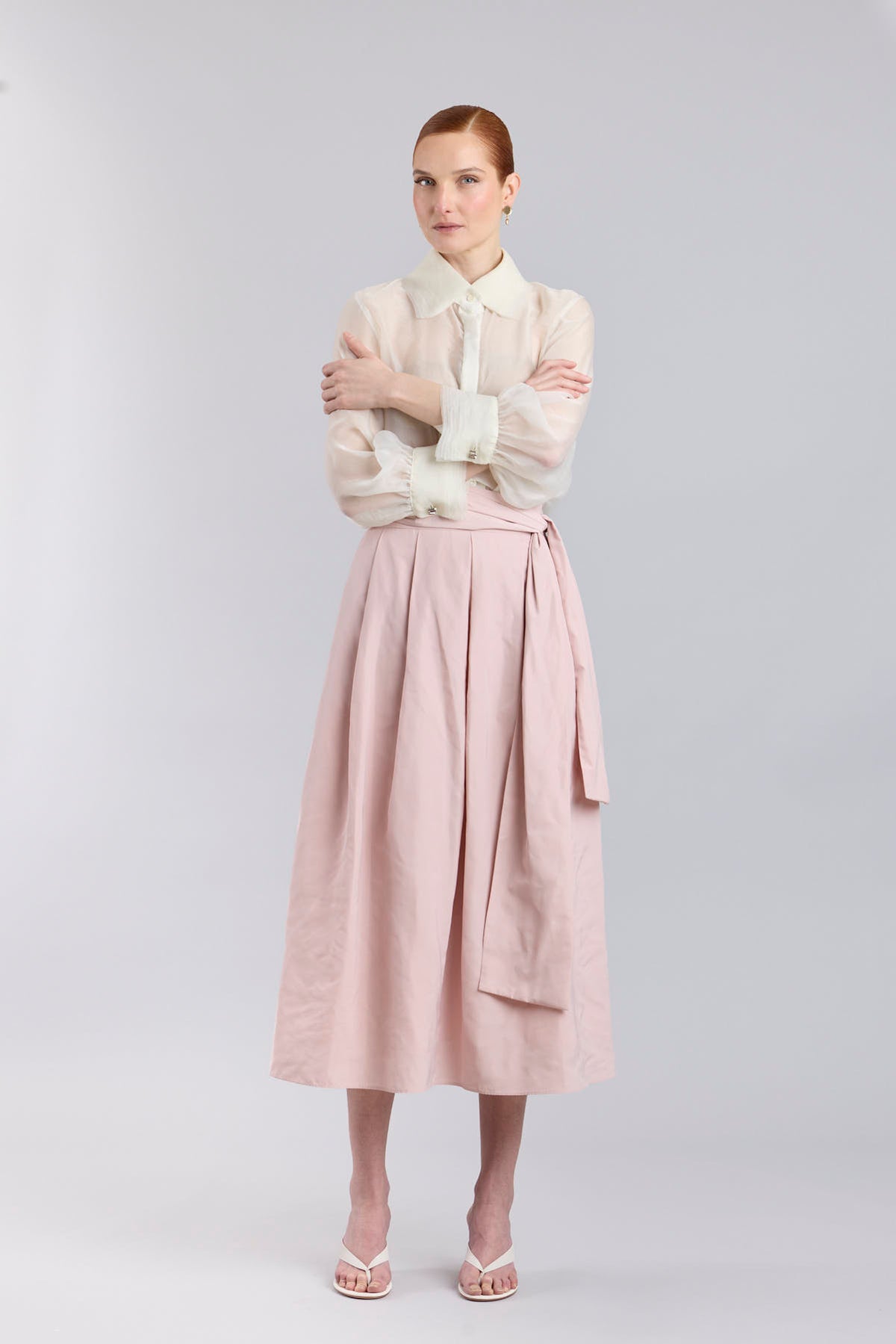 Pink Structured Midi Skirt - Limited Edition