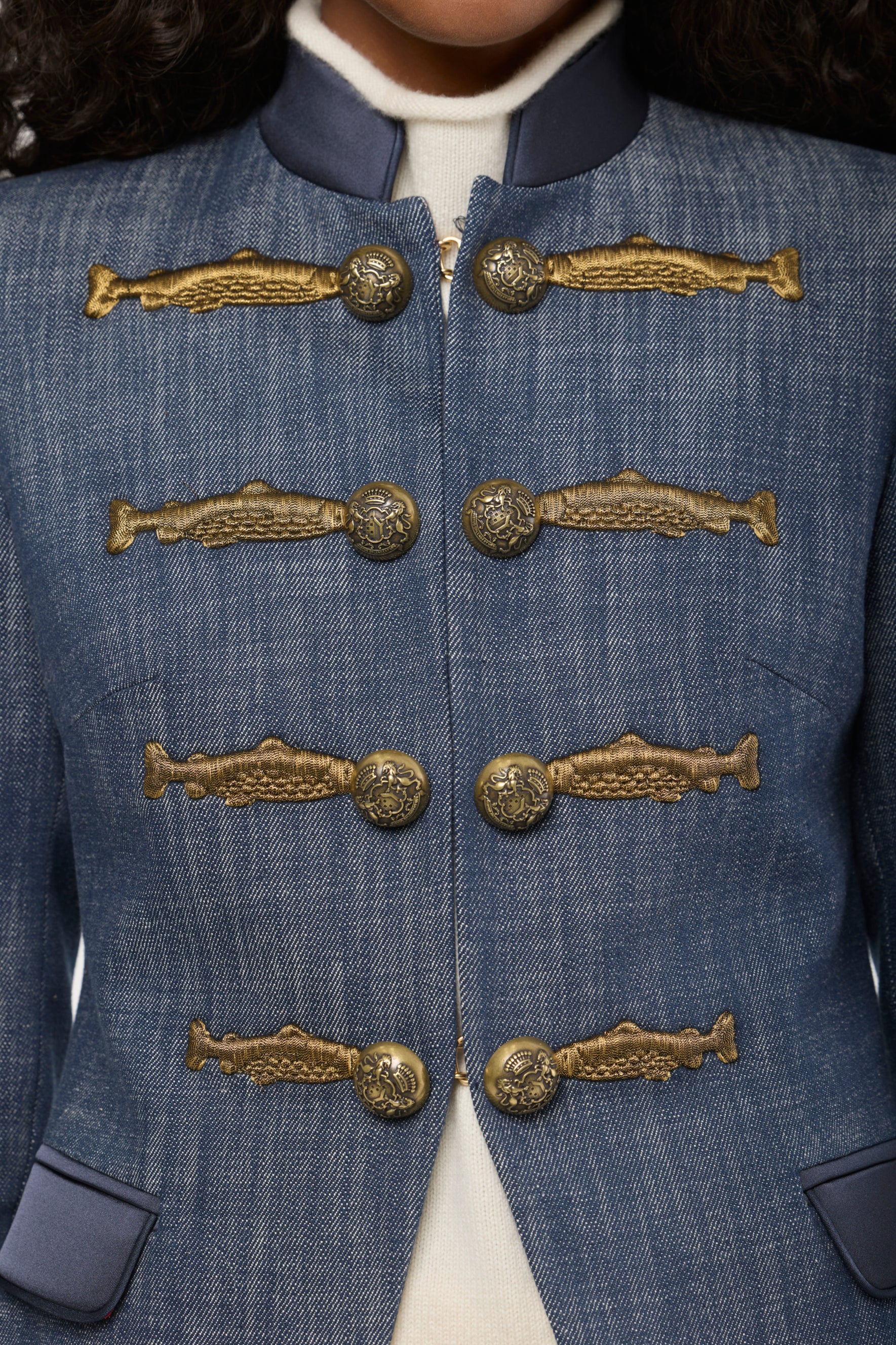Nuvola Denim Embroidered Cotton Blazer - Limited Edition