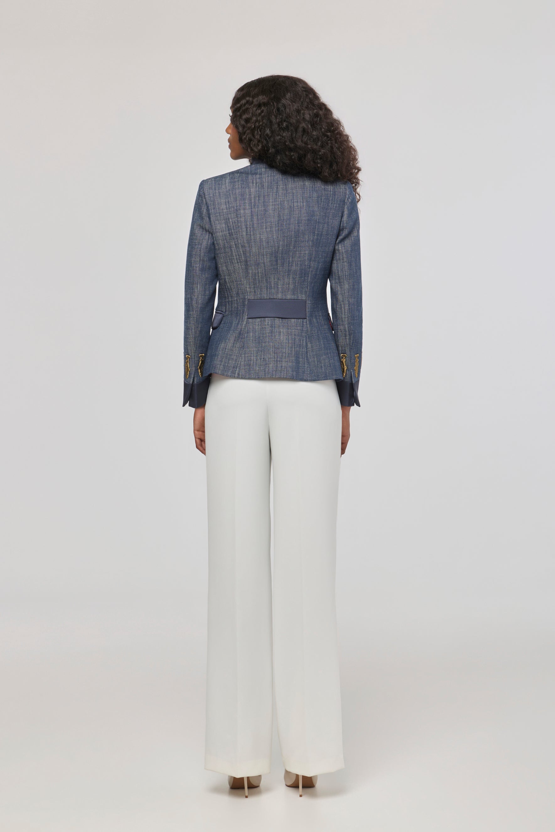 Nuvola Denim Embroidered Cotton Blazer - Limited Edition