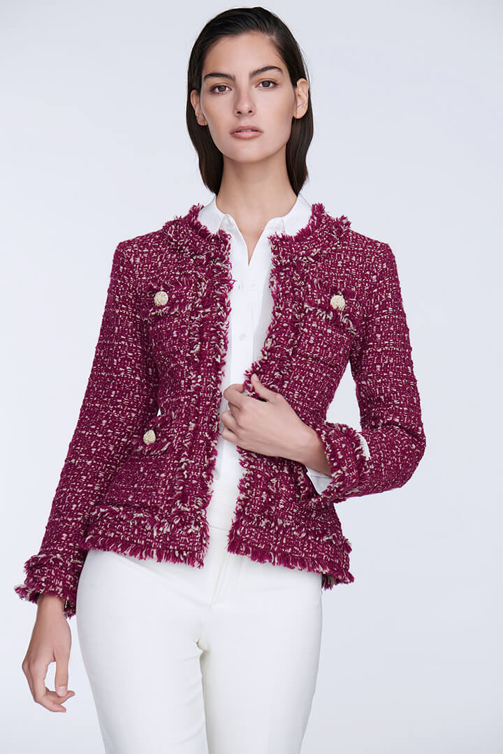 CHOUPETTE MERLOT WOOL TWEED JACKET