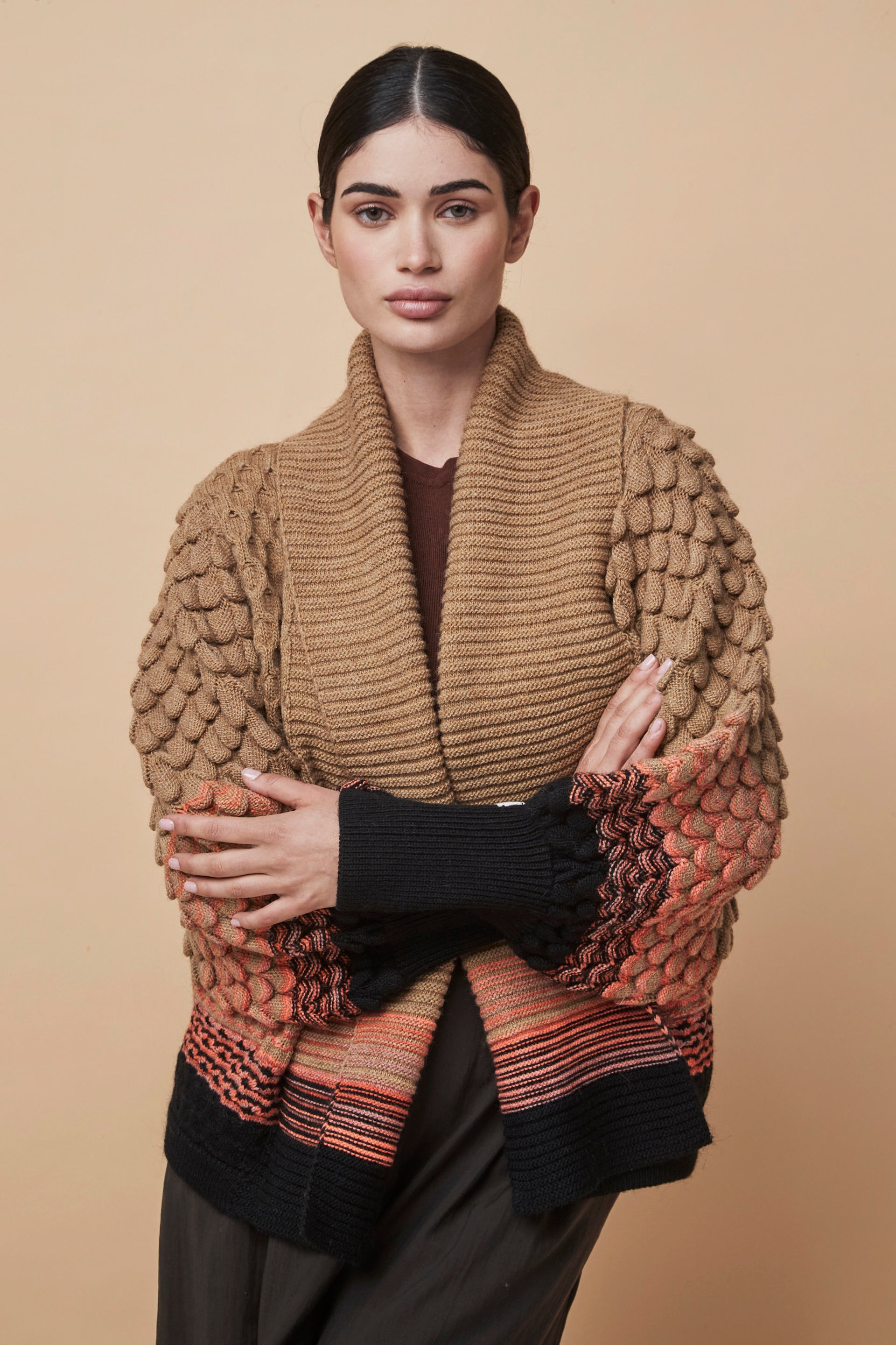 SIMONETTA CAMEL ALPACA AND MERINO JACKET