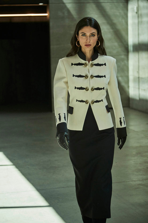 NUVOLA WHITE MILITARY BLAZER