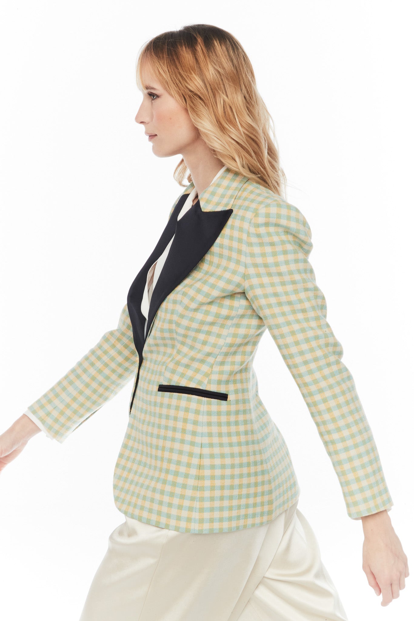 FIONA BLUE VICHY CHECK BLAZER
