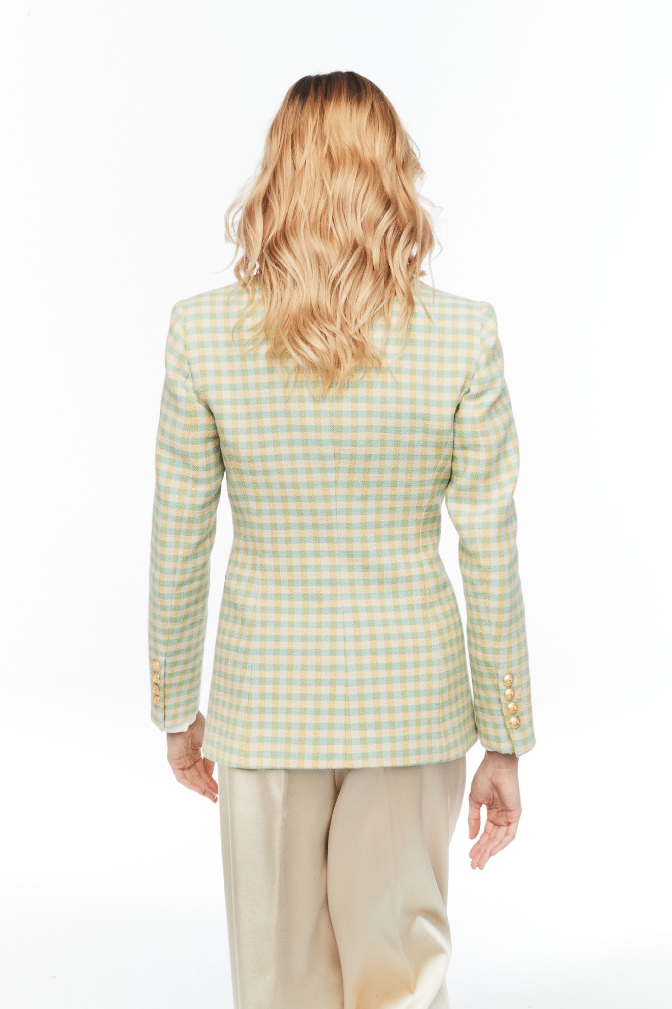 FIONA BLUE VICHY CHECK BLAZER