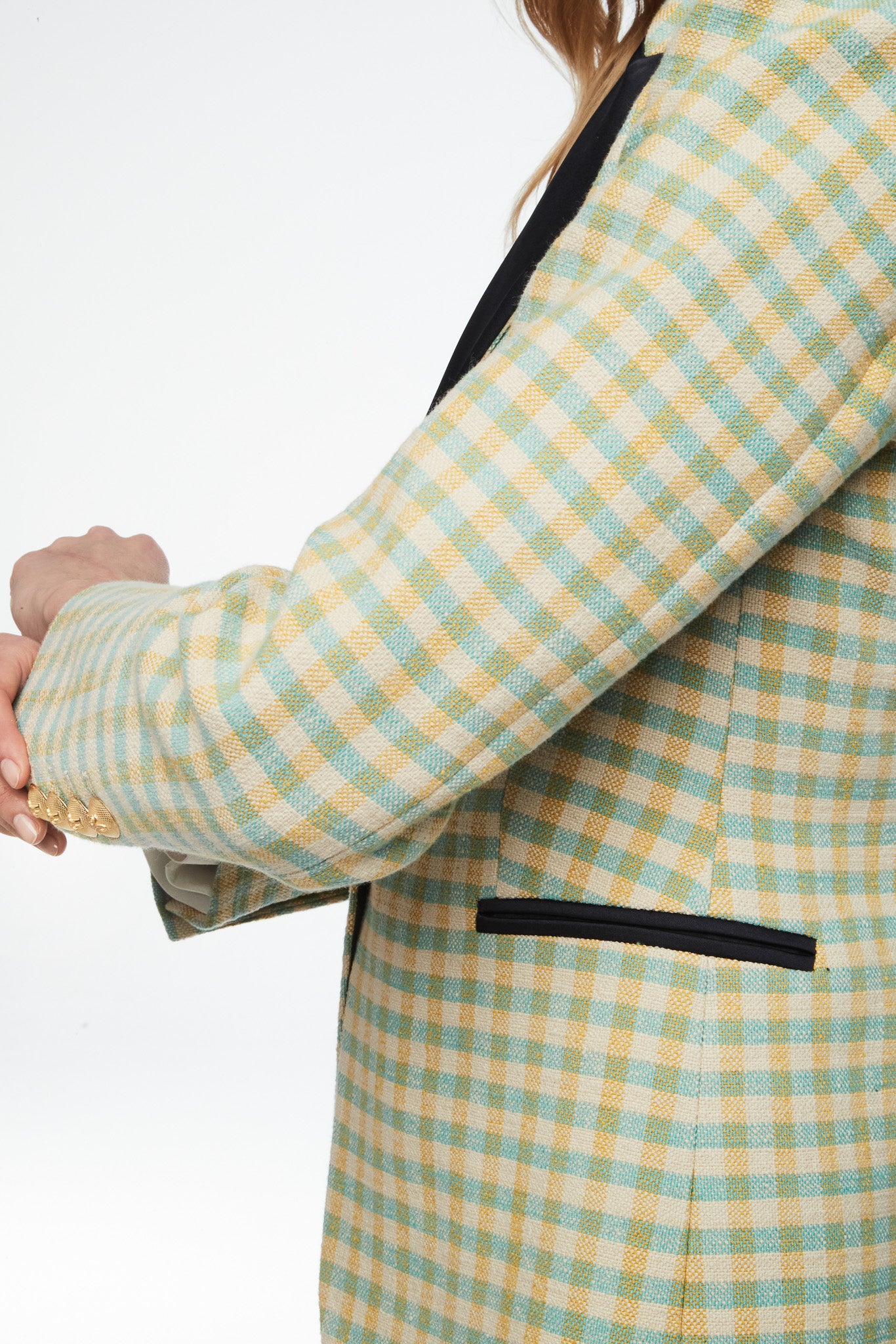 FIONA BLUE VICHY CHECK BLAZER