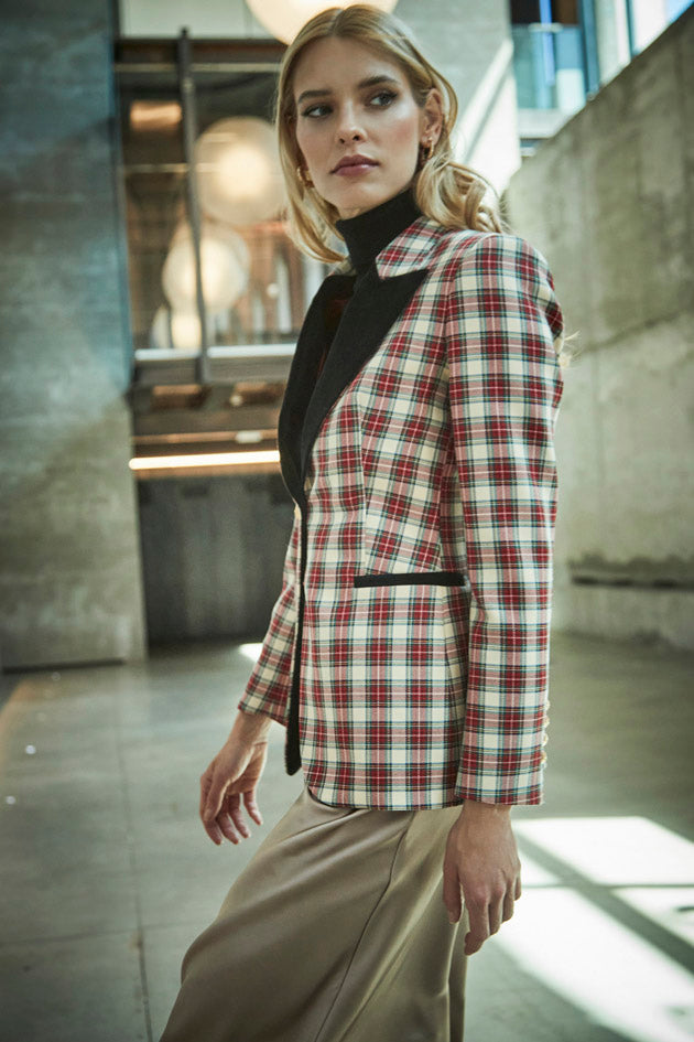 ALCOTT CHECKED TUXEDO BLAZER