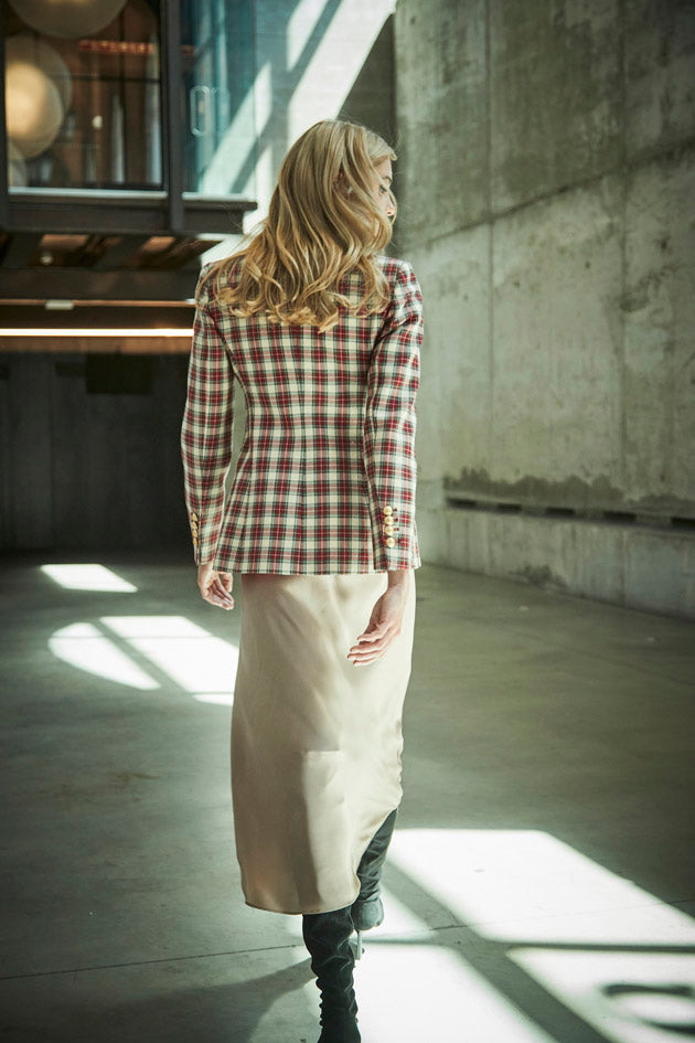 ALCOTT CHECKED TUXEDO BLAZER